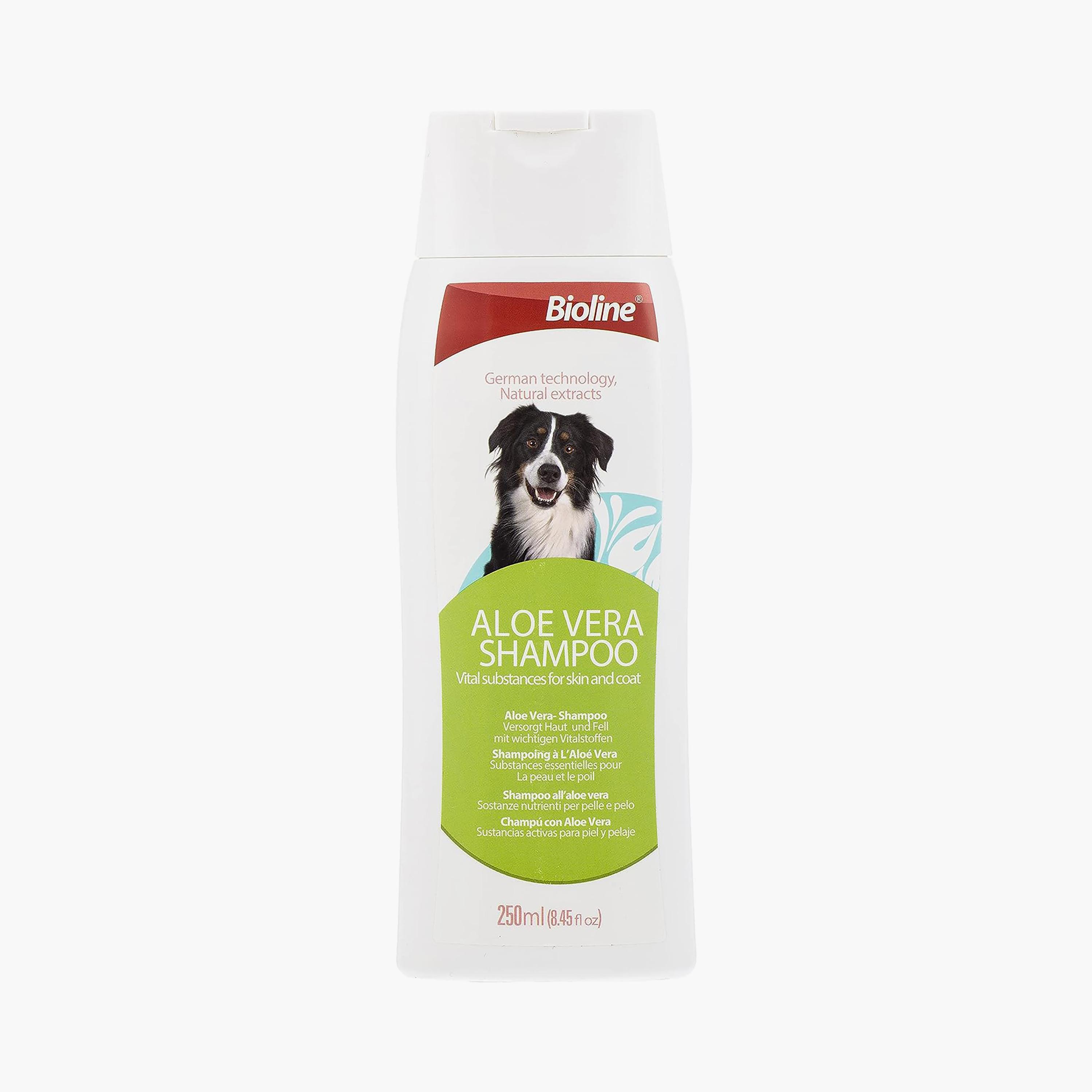 Bioline Aloe Vera Shampoo 250ml For Dogs White green