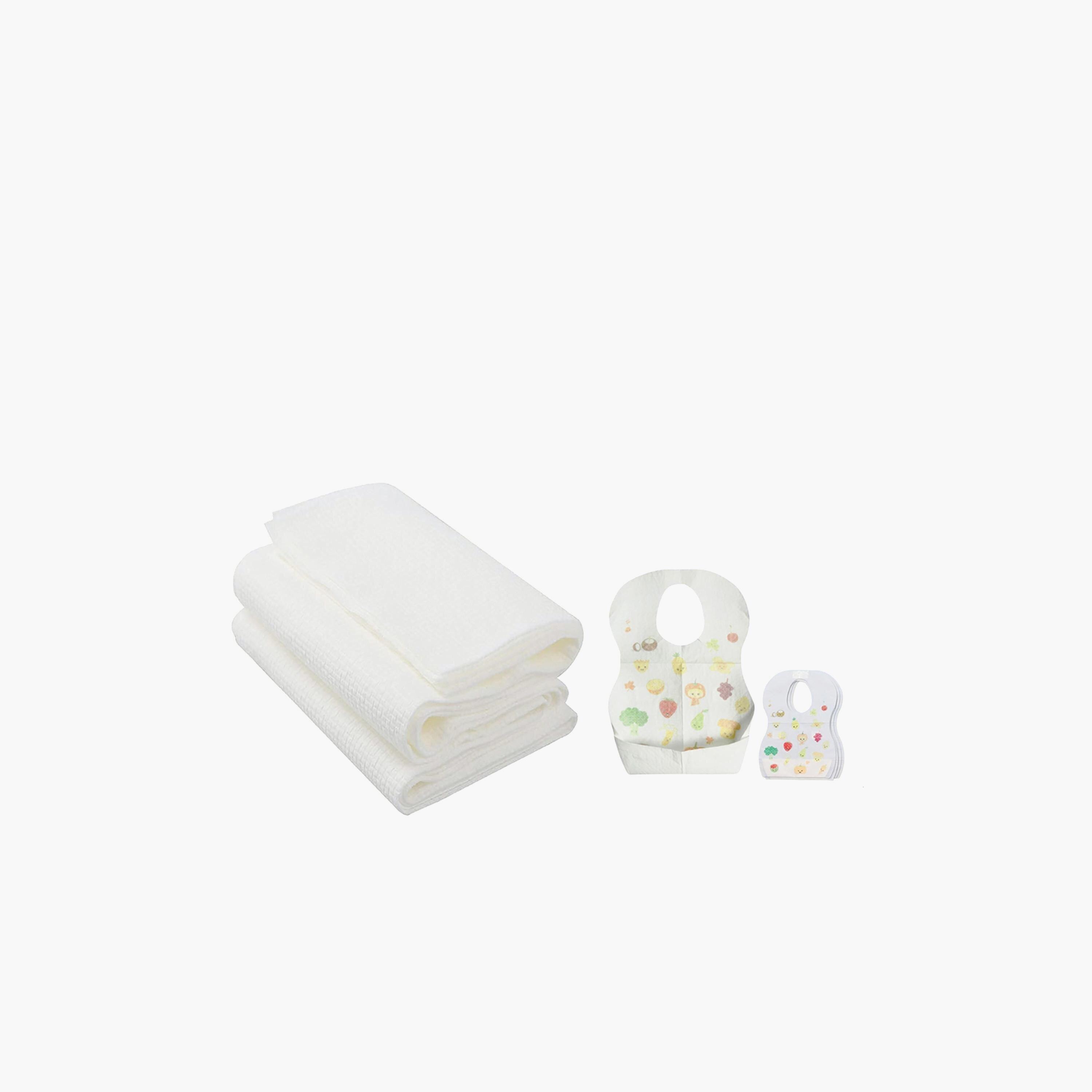 Star Babies 20-Piece Disposable Bibs, Fruit Print with 3-Piece Disposable Towel Bundle-baby-feeding-bibs-image-1