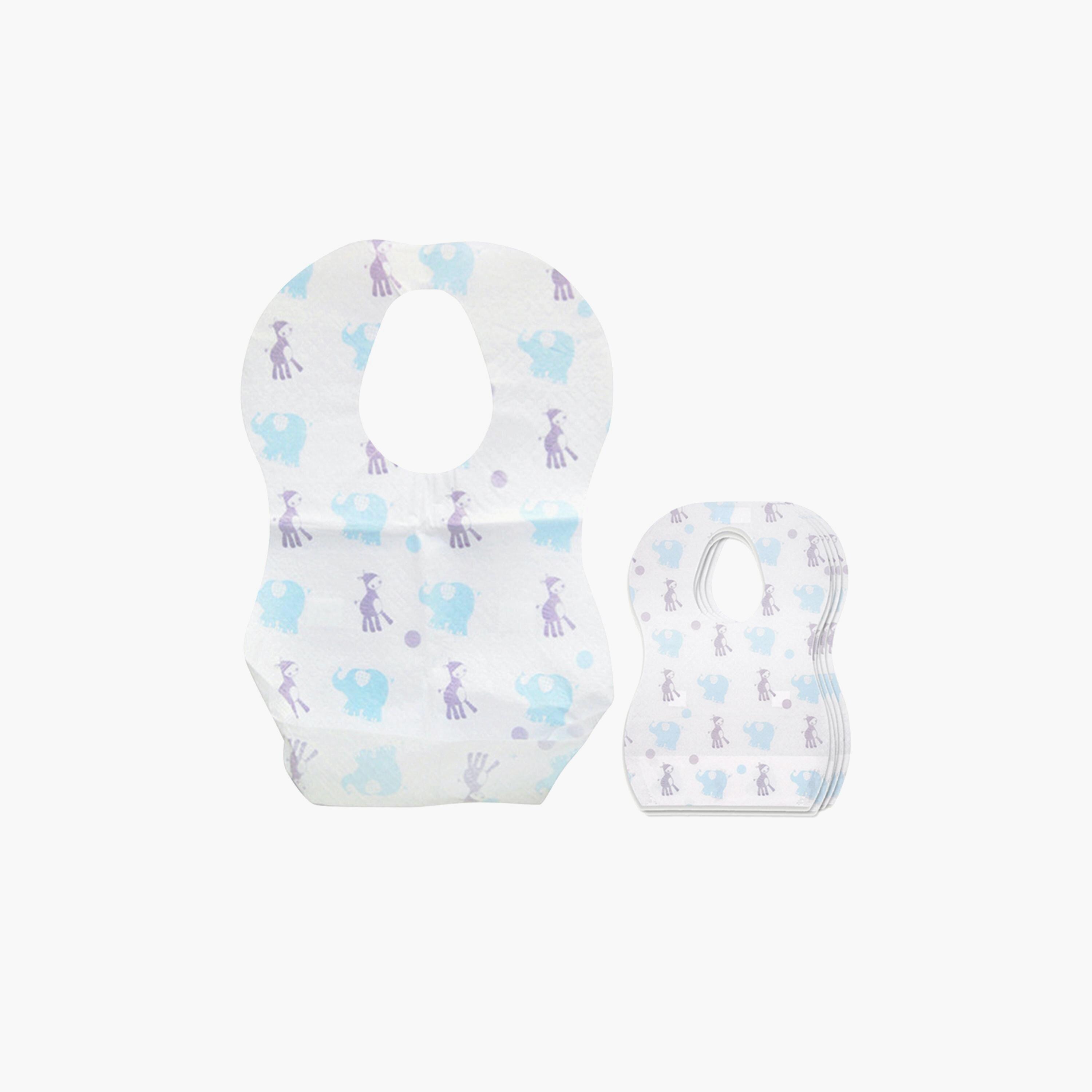 Star Babies 20-Piece Disposable Bibs, Elephant Print with 6-Piece Disposable Towel Bundle-baby-feeding-bibs-image-4
