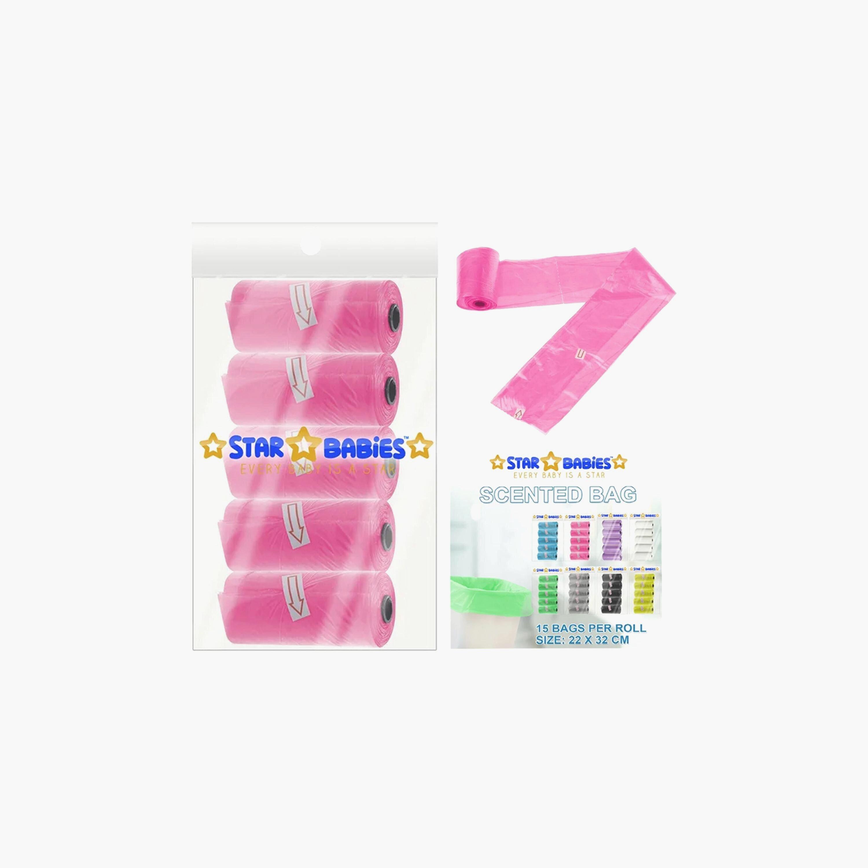 Star Babies Pack of 5 Scented Bags with 3-Piece Disposable Towel Bundle-baby-diapering-binsandrefills-image-4