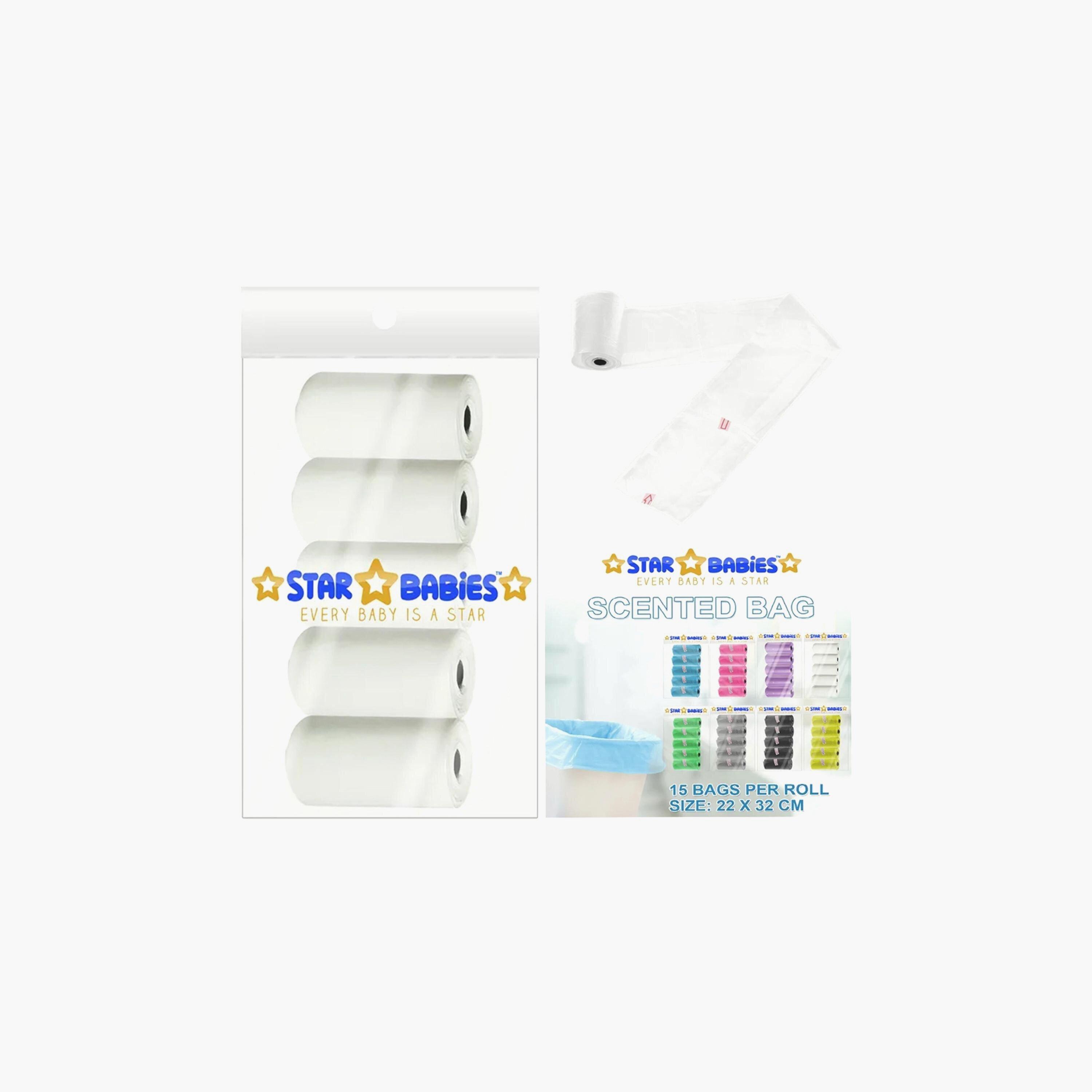 مجموعة من 5 أكياس معطرة من ستار بيبيز مع حزمة مناشف للاستعمال مرة واحدة 3 قطع-baby-bathandcare-towels-image-4