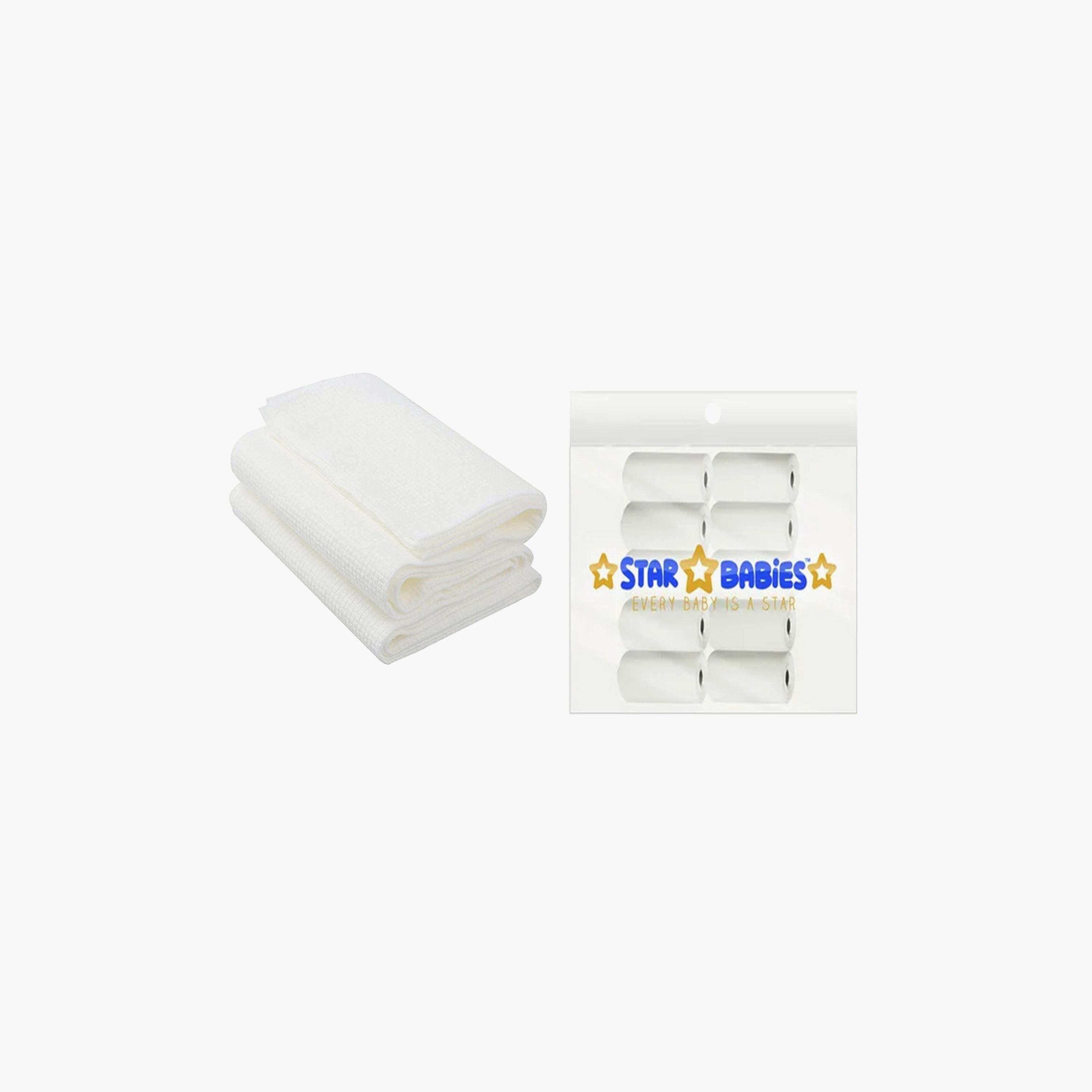 مجموعة من 10 أكياس معطرة من ستار بيبيز مع حزمة مناشف للاستعمال مرة واحدة 3 قطع -baby-bathandcare-towels-image-1