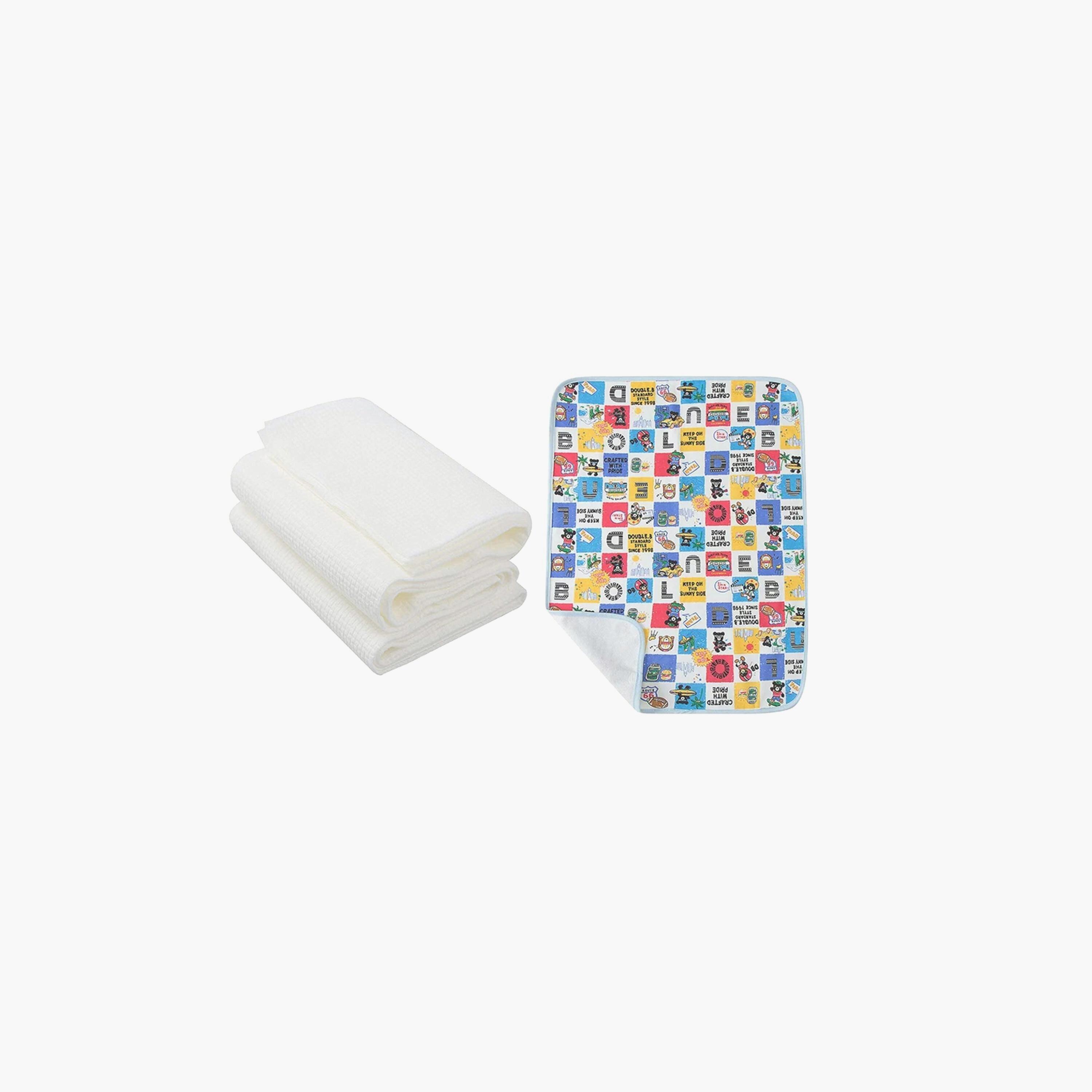 Star Babies Reusable Changing Mats with 3-Piece Disposable Towel Gift Set, Blue Print-baby-diapering-binsandrefills-image-1