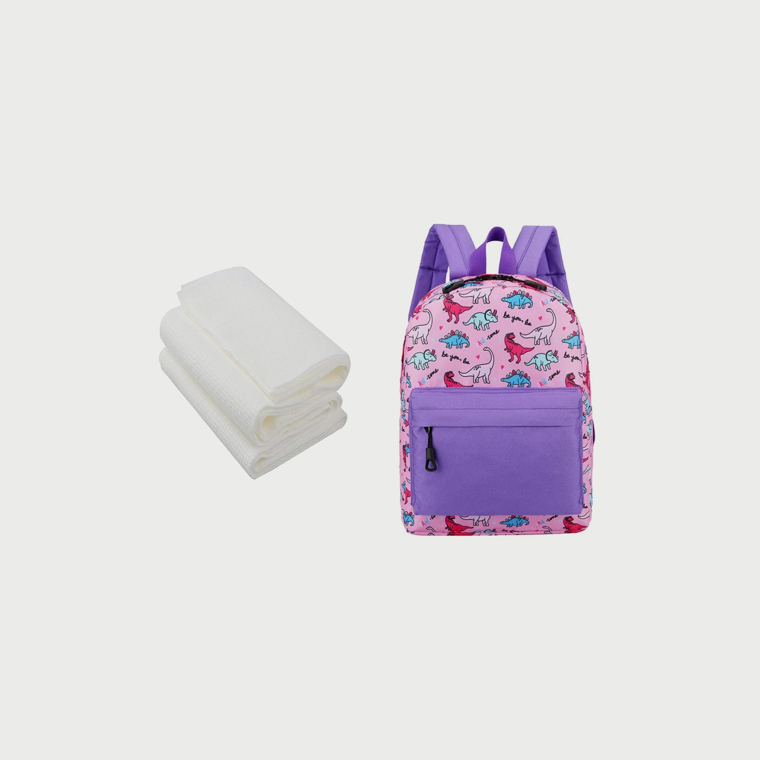 Star Babies Kids School Bag with 3-Piece Disposable Towels Bundle, Lavender-school-bagsandbackpacks-backpacks-image-1