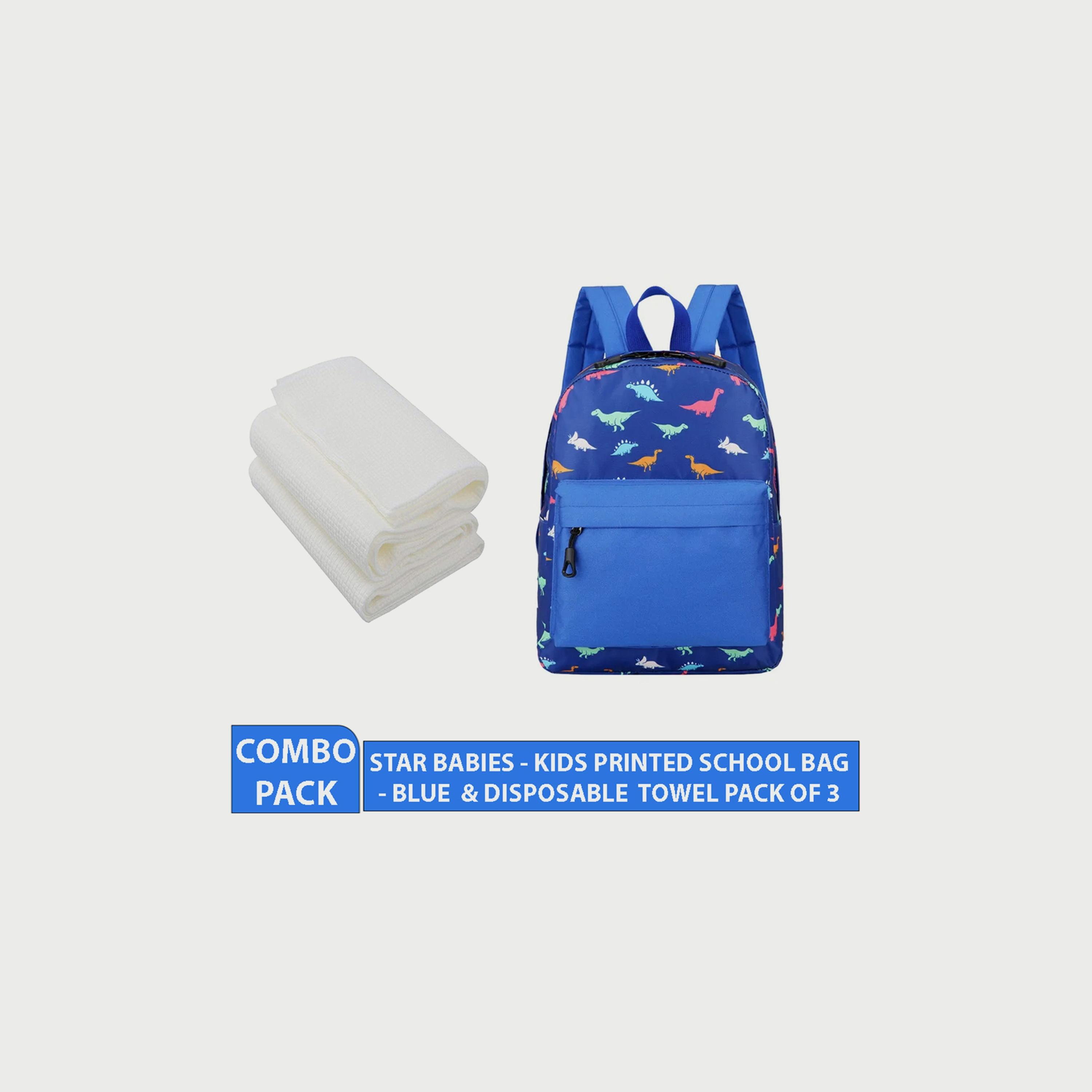 Star Babies Kids School Bag with 3-Piece Disposable Towels Bundle, Blue-school-bagsandbackpacks-backpacks-image-2