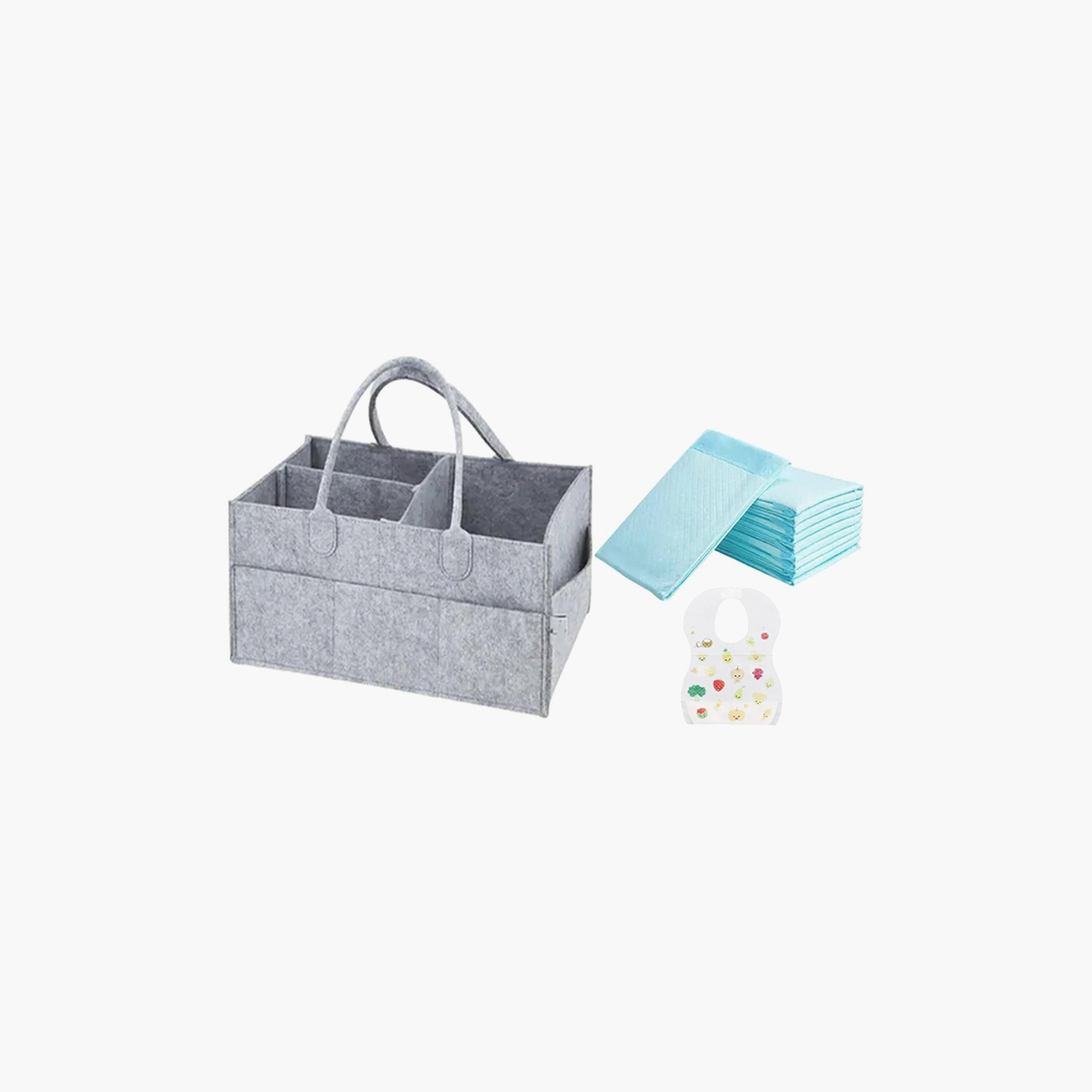 Star Babies Diaper Bag Caddy with 10-Piece Changing Mats & 10-Piece Disposable Bibs Bundle-baby-diapering-diaperbags-image-1
