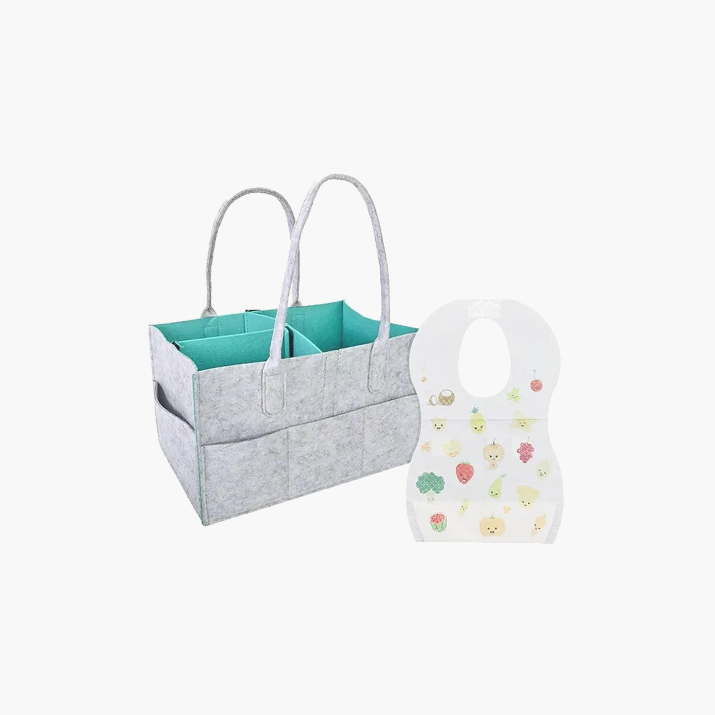 Star Babies Diaper Bag Caddy with 10-Piece Disposable Bibs Bundle-baby-diapering-binsandrefills-image-1