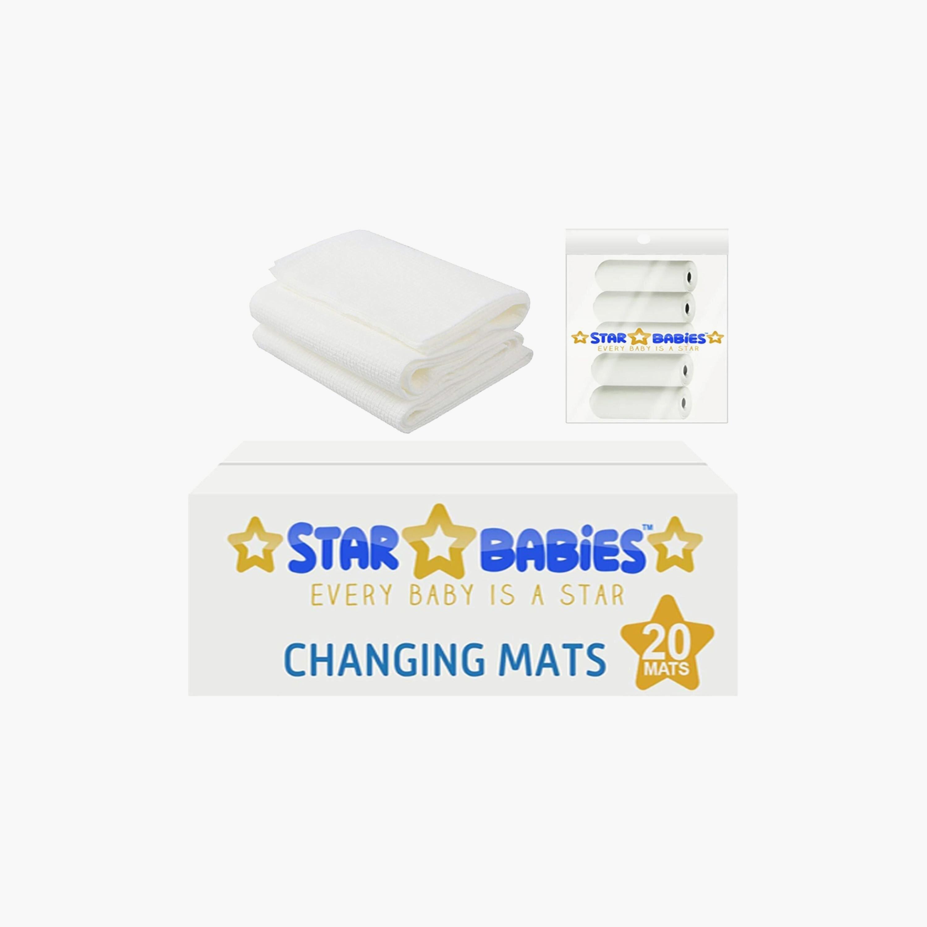 Star Babies Pack of 5 Scented Bag, 20-Piece Disposable Changing Mats with 3-Piece Disposable Towels Bundle-baby-bathandcare-towels-image-1
