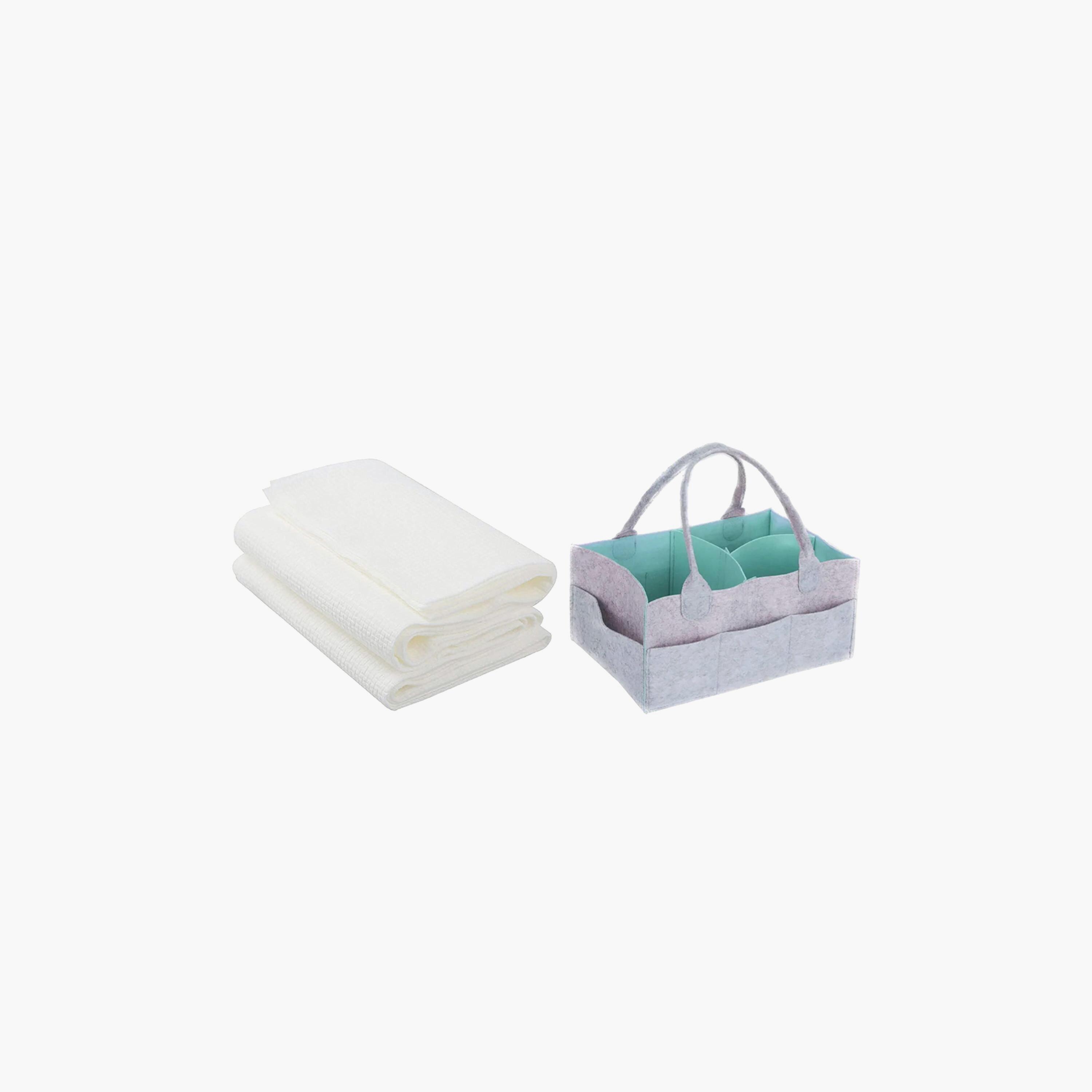 منظم حفاضات من ستار بيبيز مع حزمة مناشف للاستعمال مرة واحدة 3 قطع -baby-bathandcare-towels-image-1