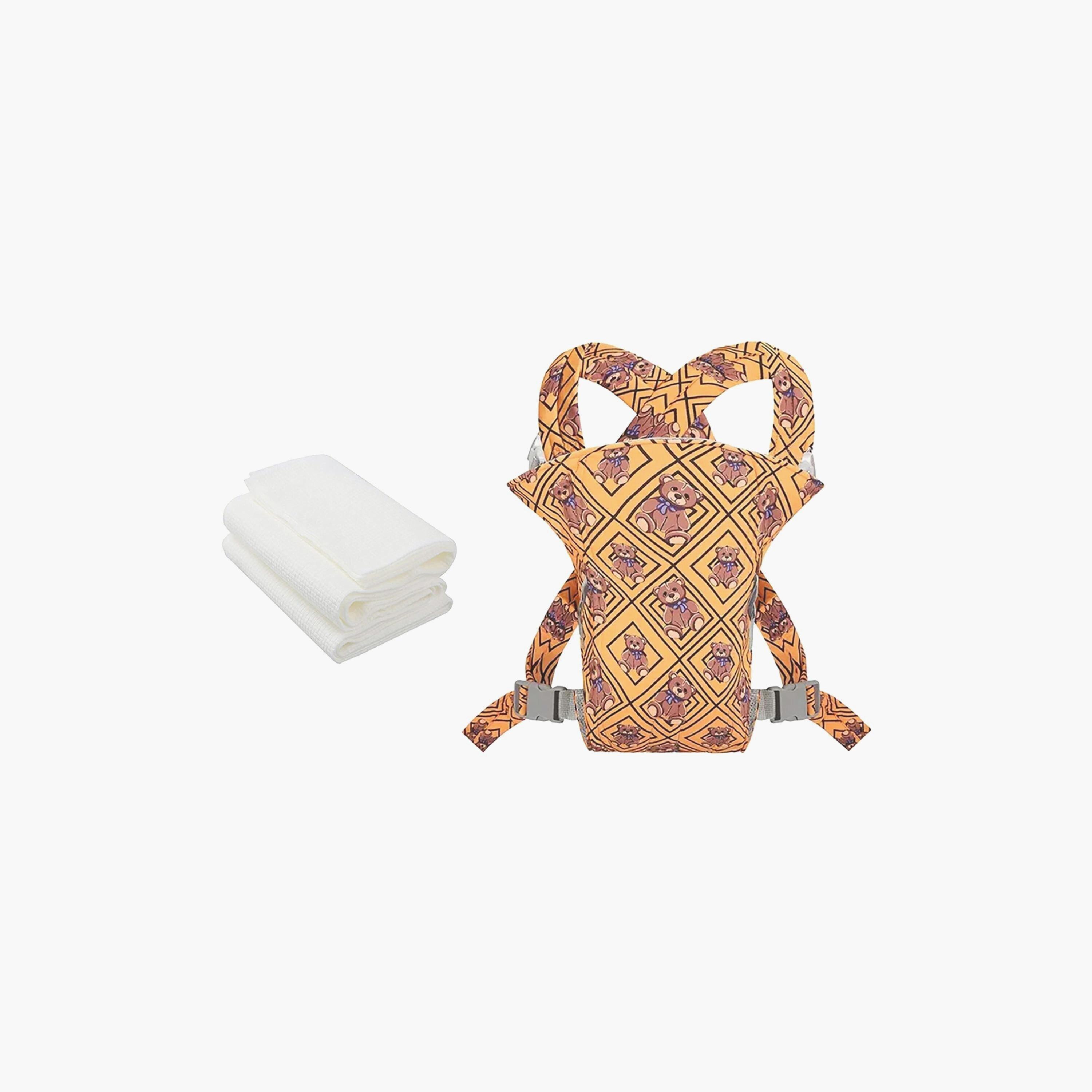 حمالة أطفال من ستار بيبيز, طبعة دب مع حزمة مناشف للاستعمال مرة واحدة 3 قطع -baby-gear-babycarriers-image-1