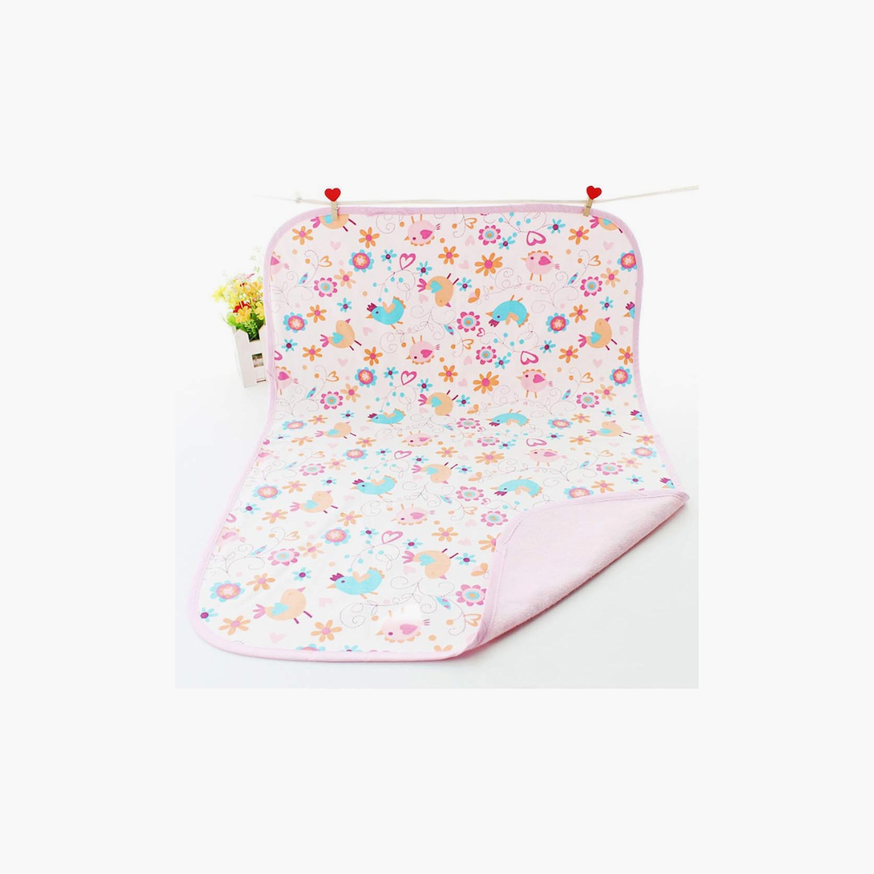 Star Babies Printed Reusable Changing Mat, Pink - 50 x 70 cm, Pink-baby-diapering-changingmats-image-1