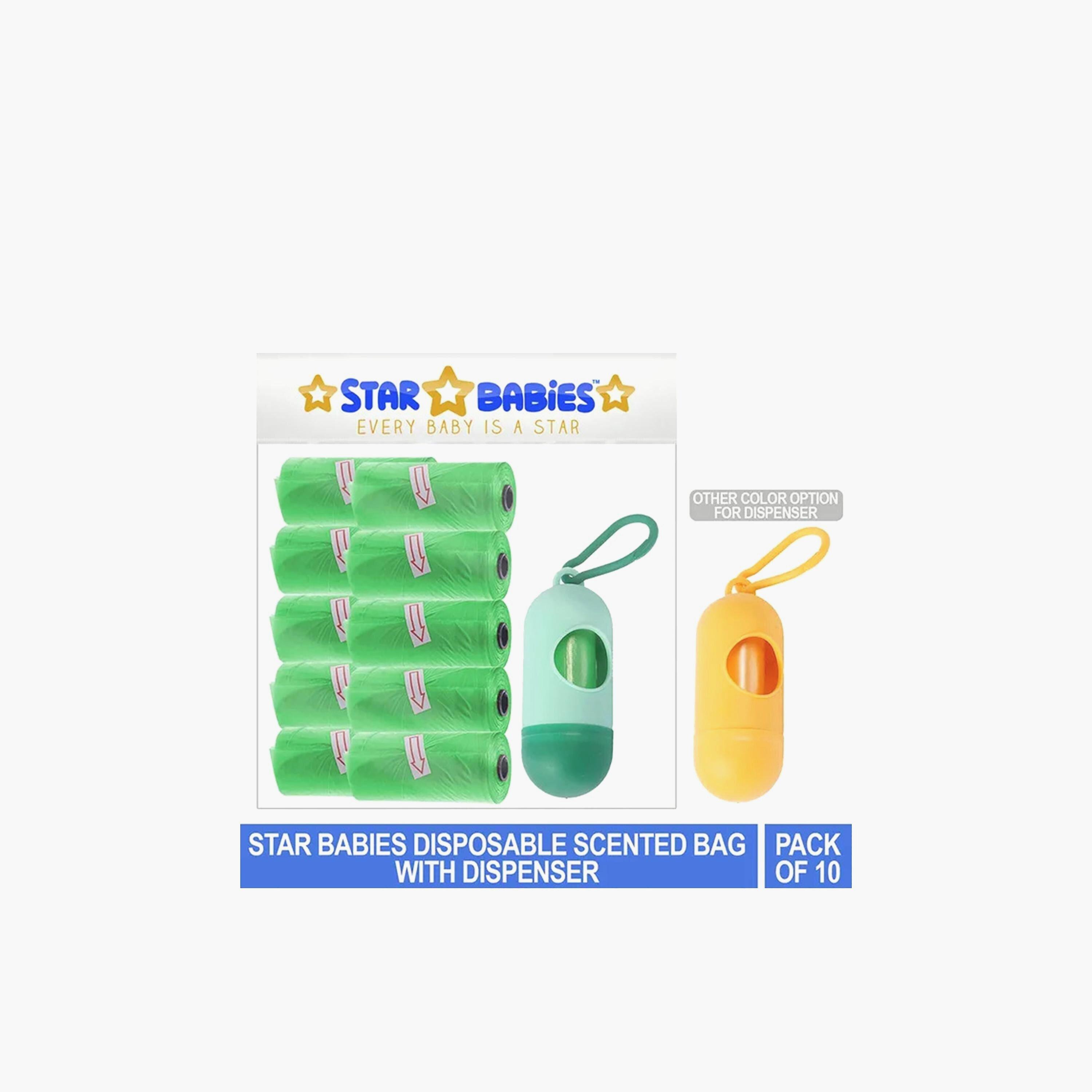 Star Babies Pack of 10 Scented Bags with Dispenser, Assorted-baby-diapering-binsandrefills-image-3