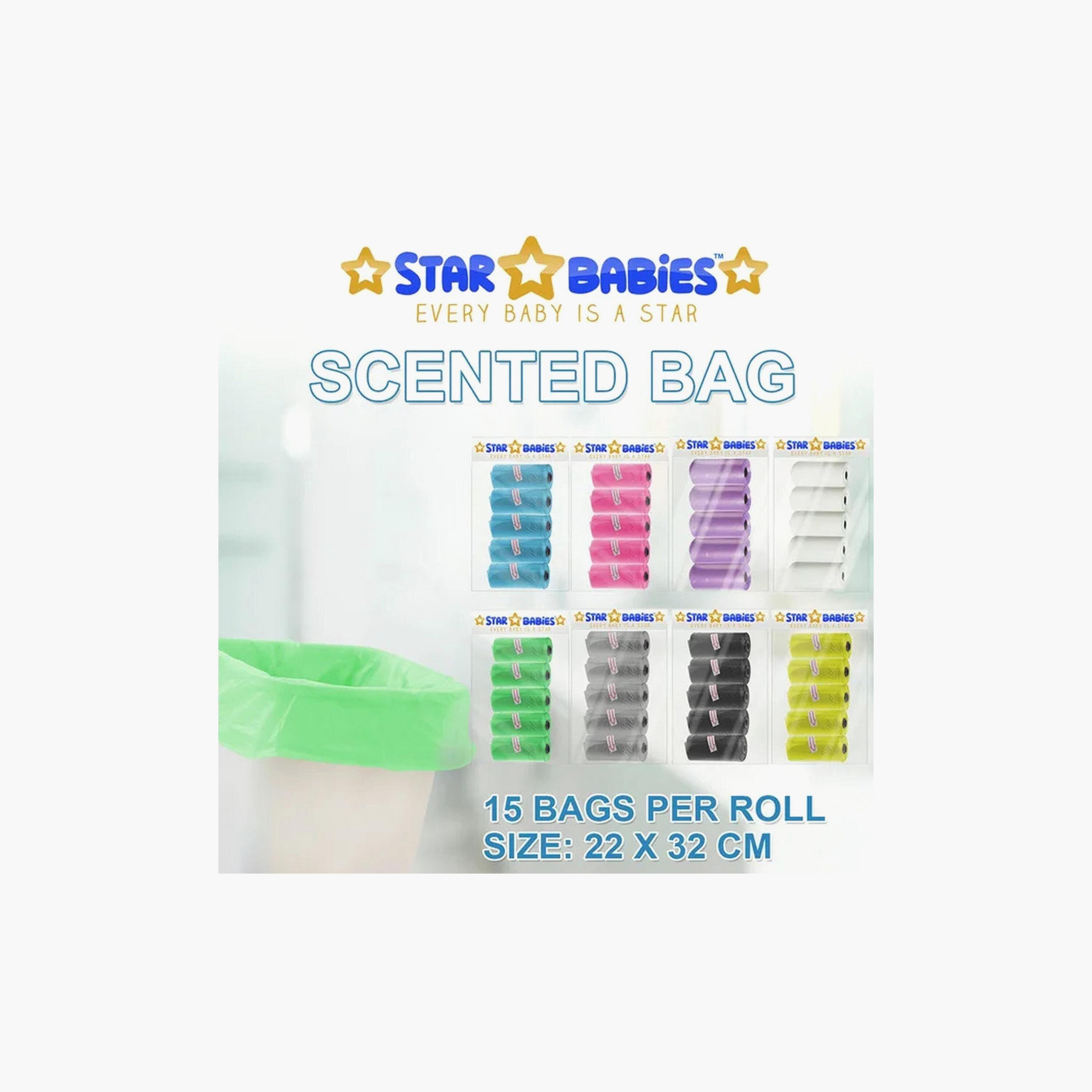 Star Babies Pack of 10 Scented Bags with Dispenser, Assorted-baby-diapering-binsandrefills-image-6