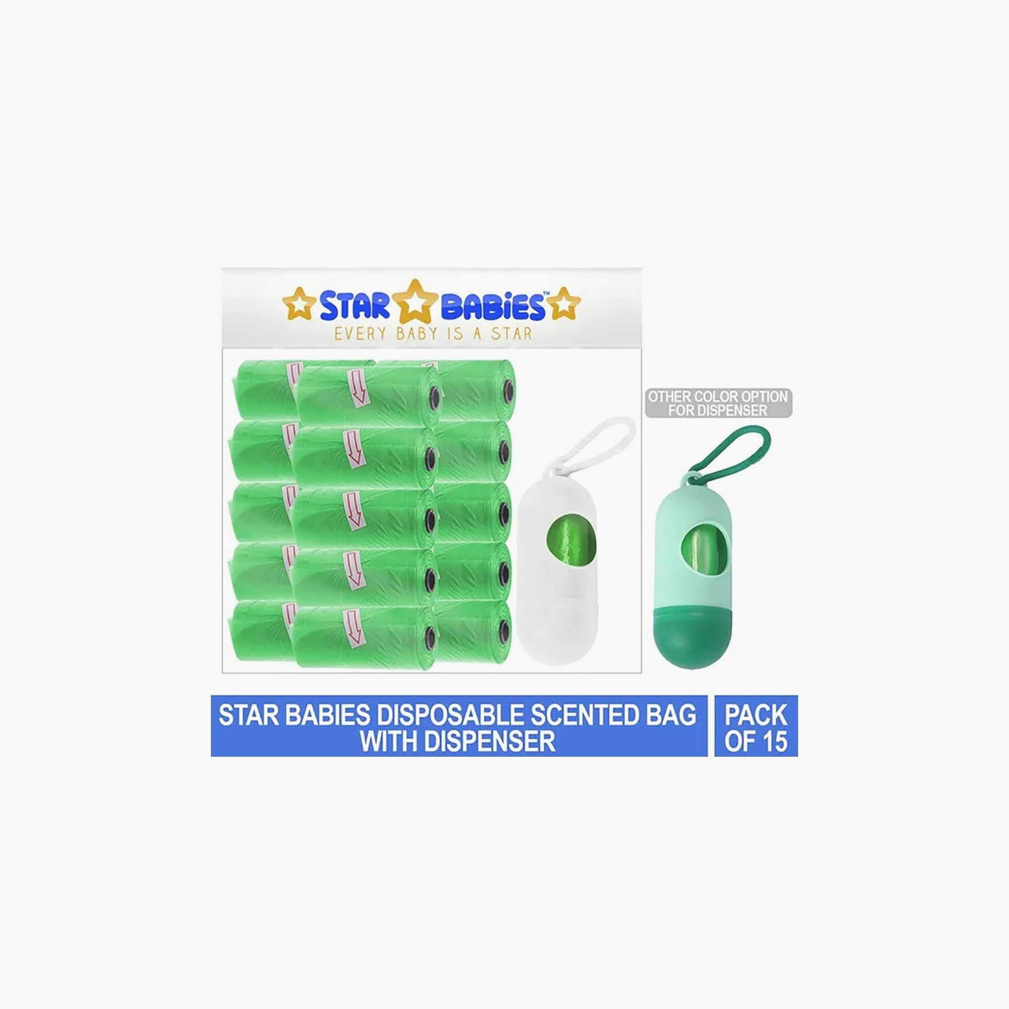 Star Babies Pack of 15 Scented Bags with Dispenser, Assorted-baby-diapering-binsandrefills-image-3