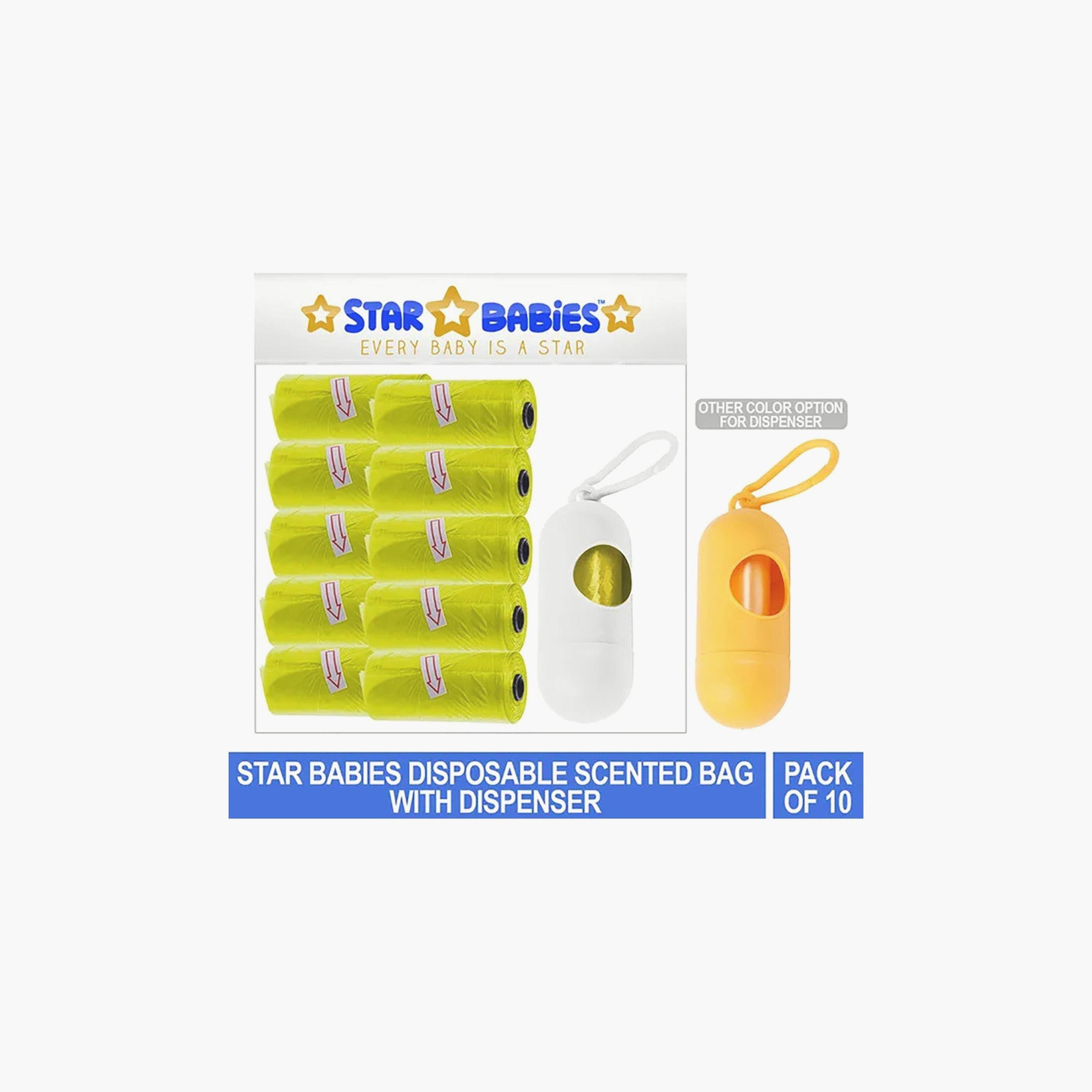 Star Babies Pack of 10 Scented Bags with Dispenser, Assorted -baby-diapering-binsandrefills-image-3