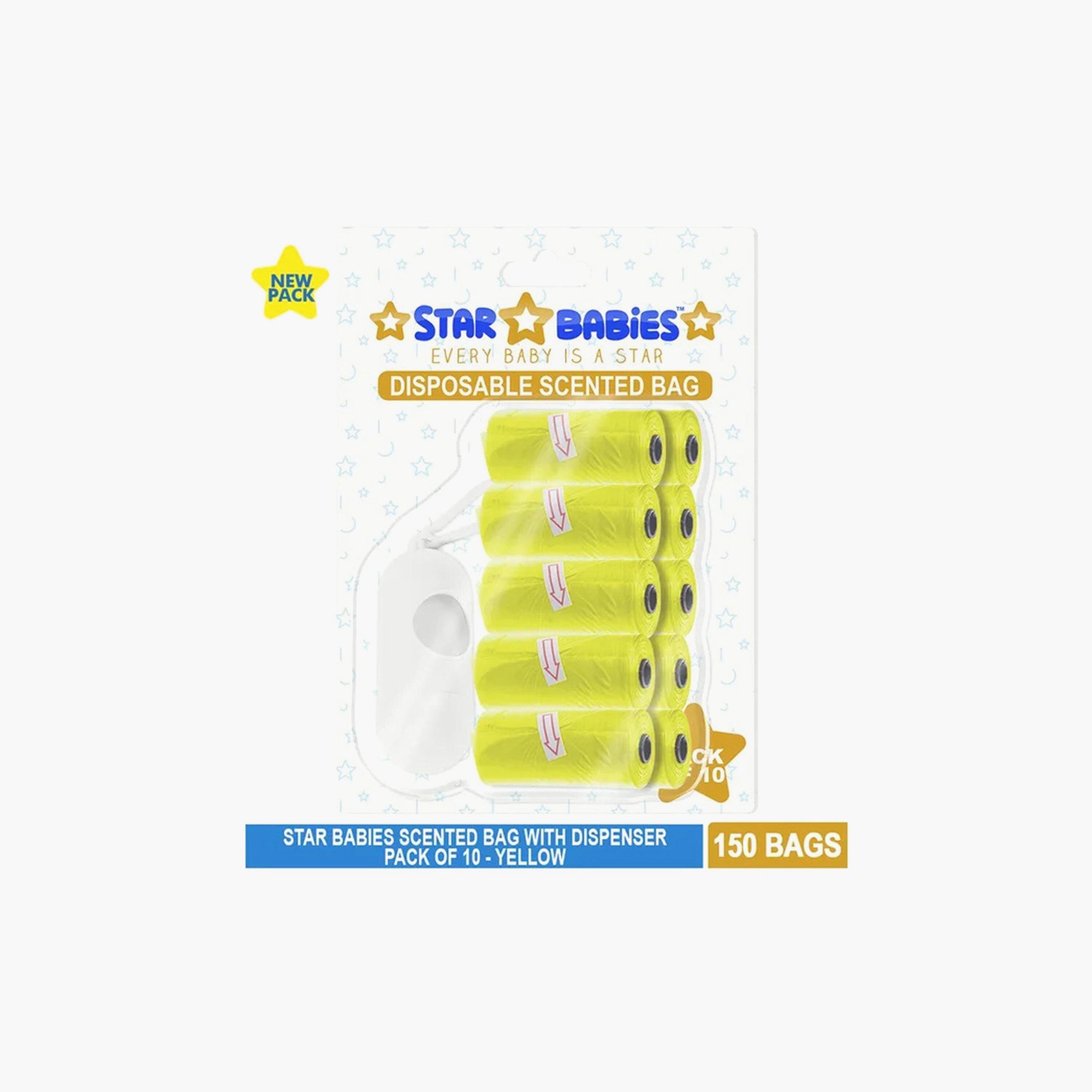 Star Babies Pack of 10 Scented Bags with Dispenser Blister  -baby-diapering-binsandrefills-image-3