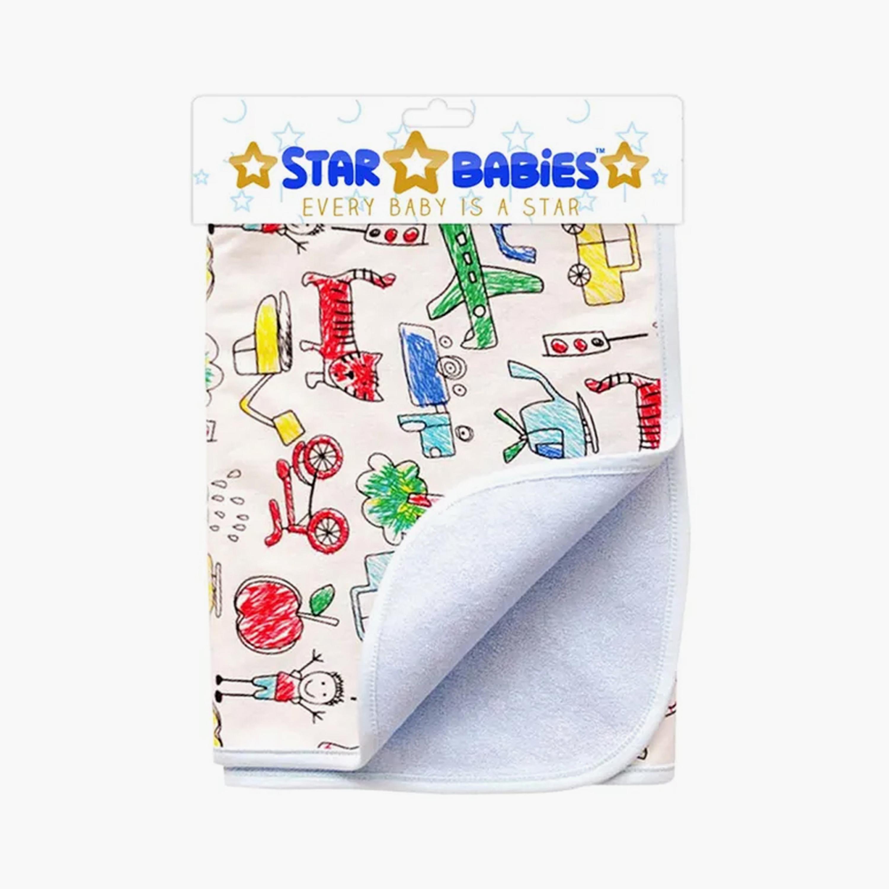 Star Babies Printed Reusable Changing Mat, Blue - 50 x 70 cm, Blue-baby-diapering-changingmats-image-2