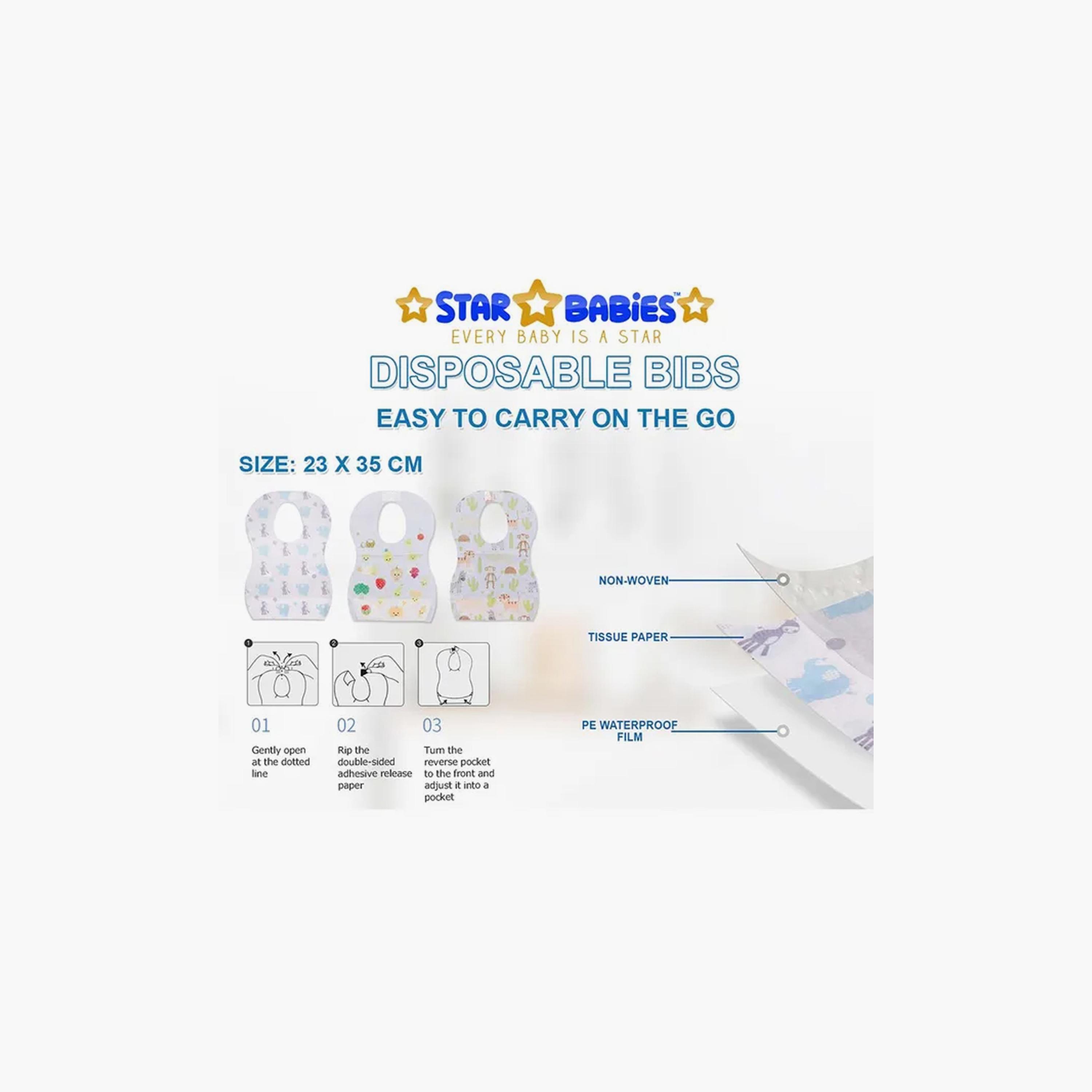 مرايل للاستعمال مرة واحدة 15 قطعة من ستار بيبيز, فواكه-baby-feeding-bibs-image-5