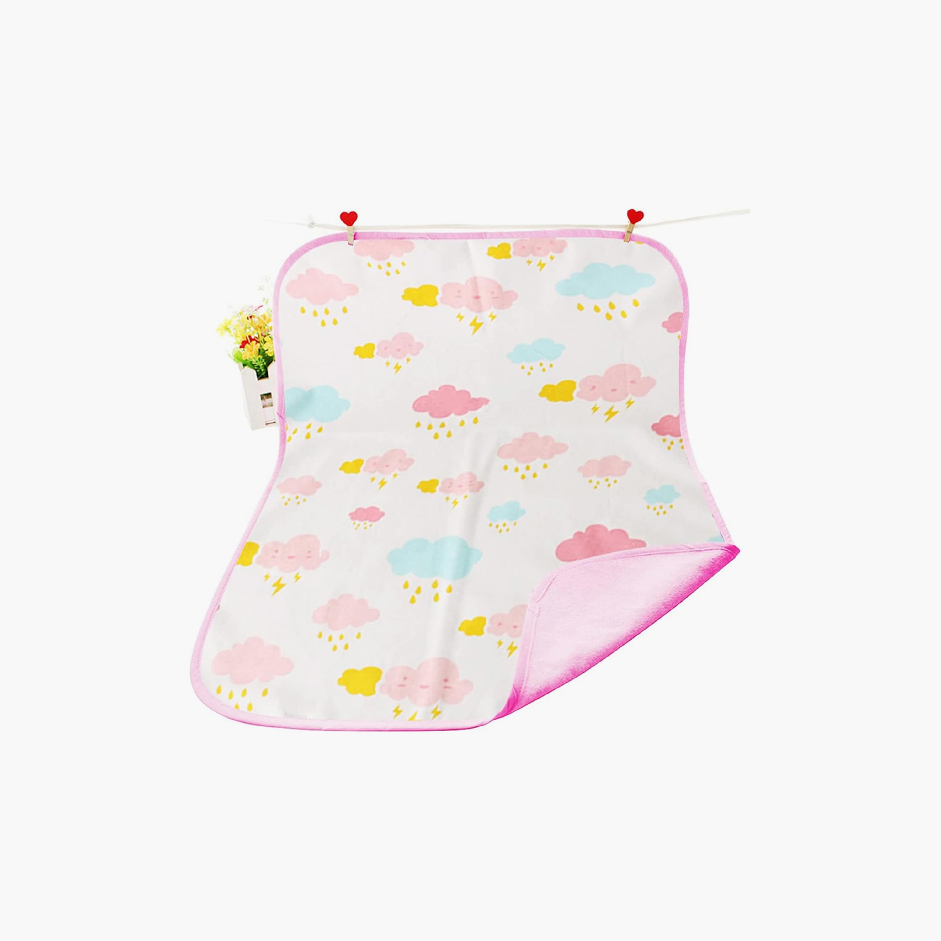 Star Babies Printed Reusable Changing Mat, Pink - 50 x 70 cm, Pink-baby-diapering-changingmats-image-1
