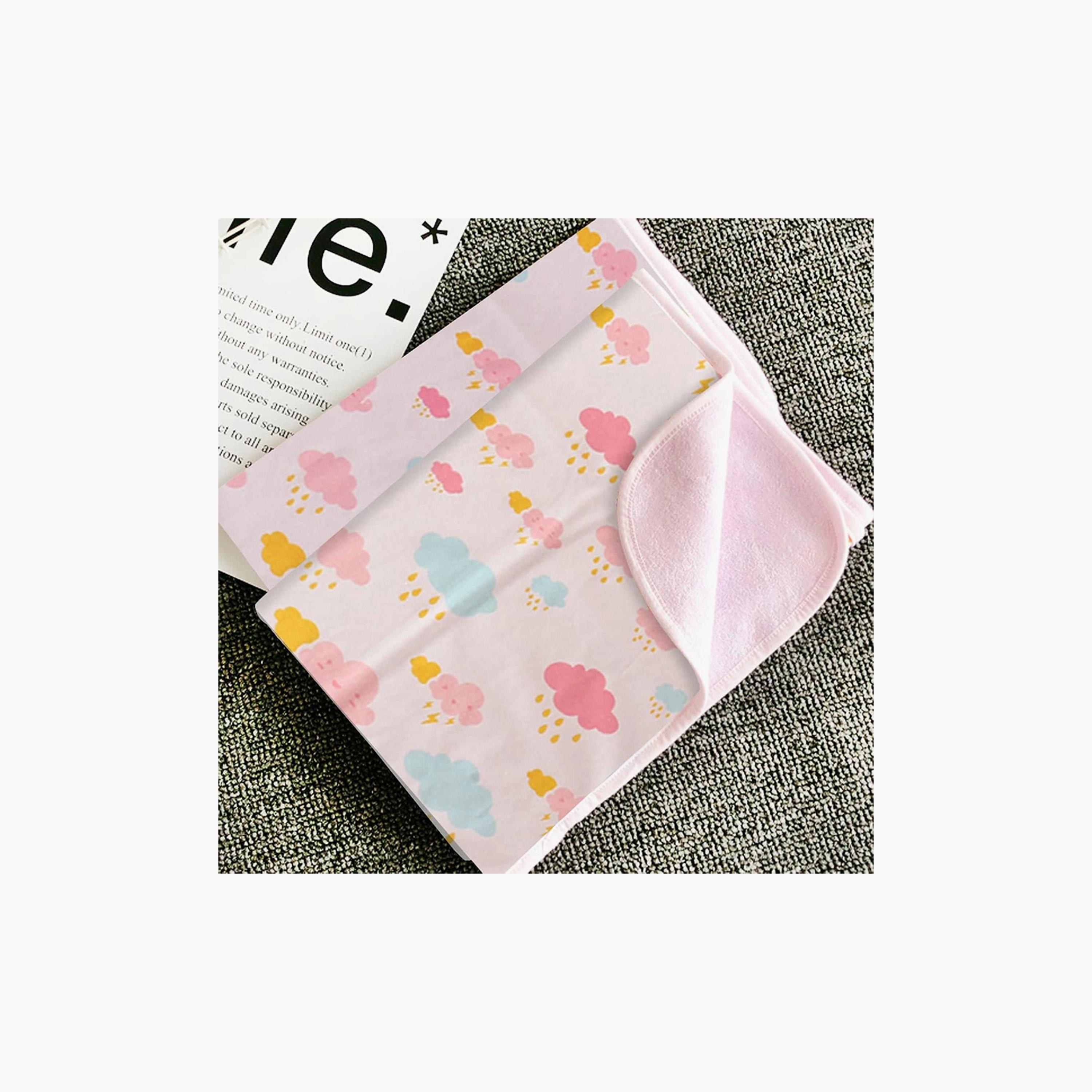 Star Babies Printed Reusable Changing Mat, Pink - 50 x 70 cm, Pink-baby-diapering-changingmats-image-3