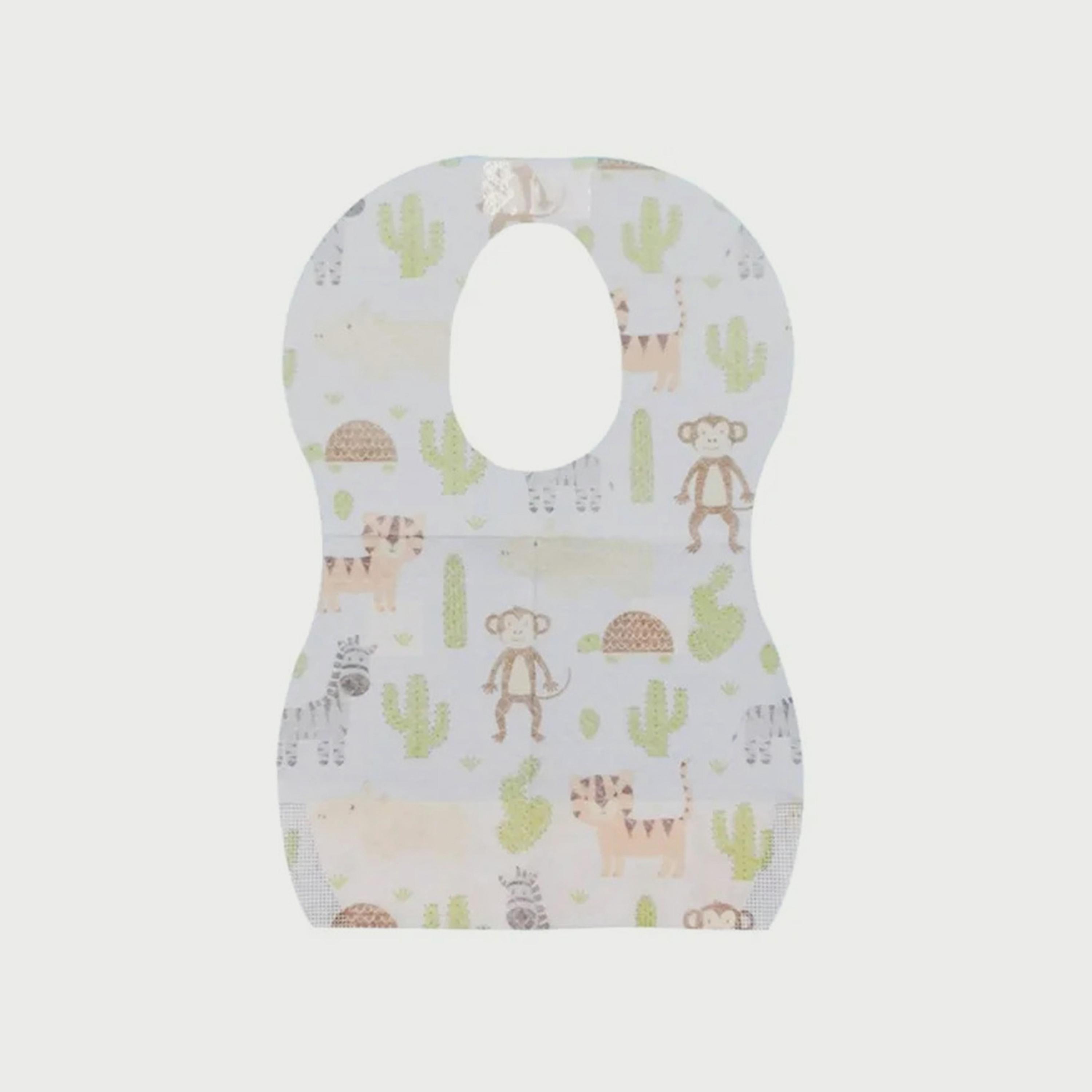 مرايل للاستعمال مرة واحدة 150 قطعة من ستار بيبيز, بطبعة حيوانات-baby-feeding-bibs-image-3