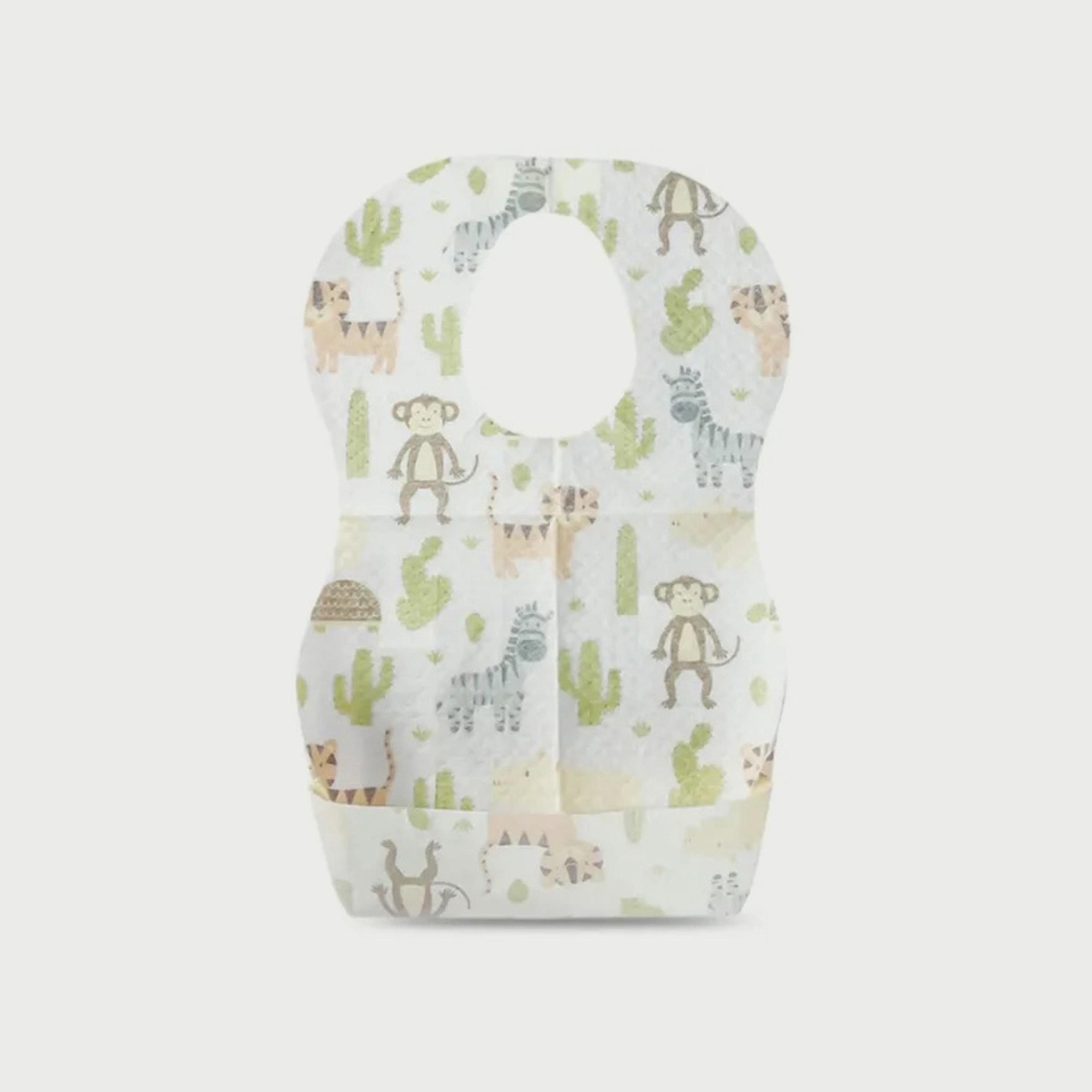 مرايل للاستعمال مرة واحدة 150 قطعة من ستار بيبيز, بطبعة حيوانات-baby-feeding-bibs-image-4