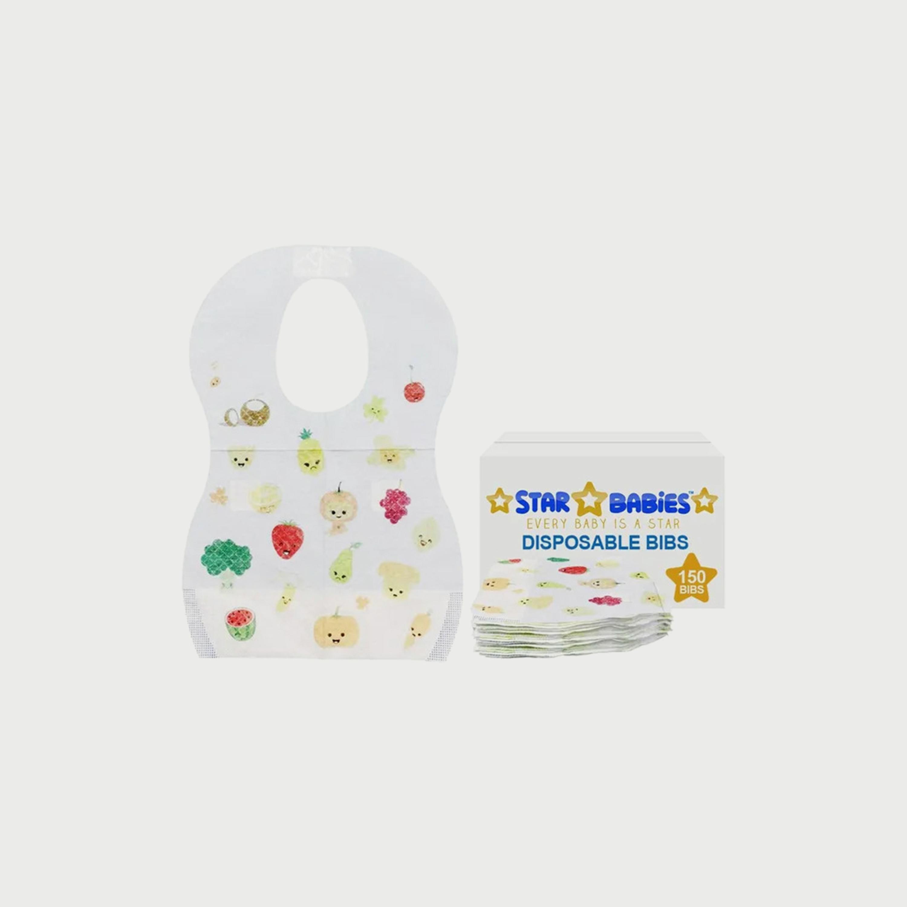 مرايل للاستعمال مرة واحدة 150 قطعة من ستار بيبيز, بطبعة فاكهة-baby-feeding-bibs-image-2