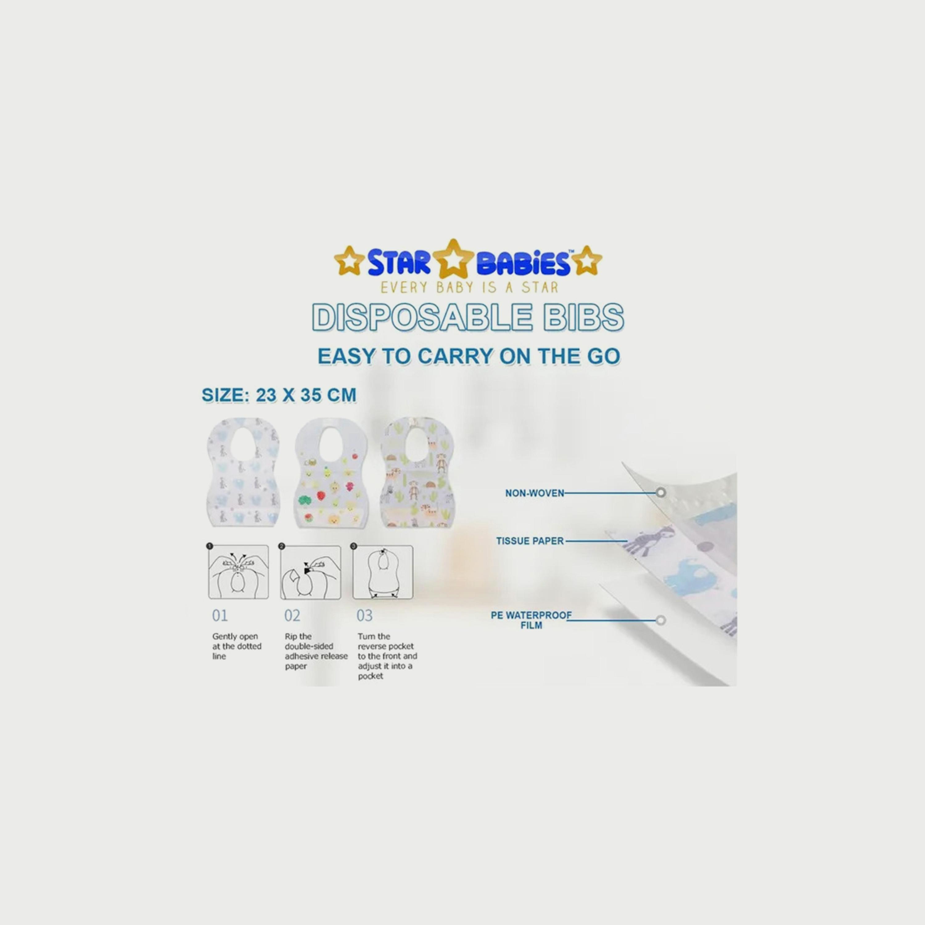 مرايل للاستعمال مرة واحدة 150 قطعة من ستار بيبيز, بطبعة فاكهة-baby-feeding-bibs-image-5