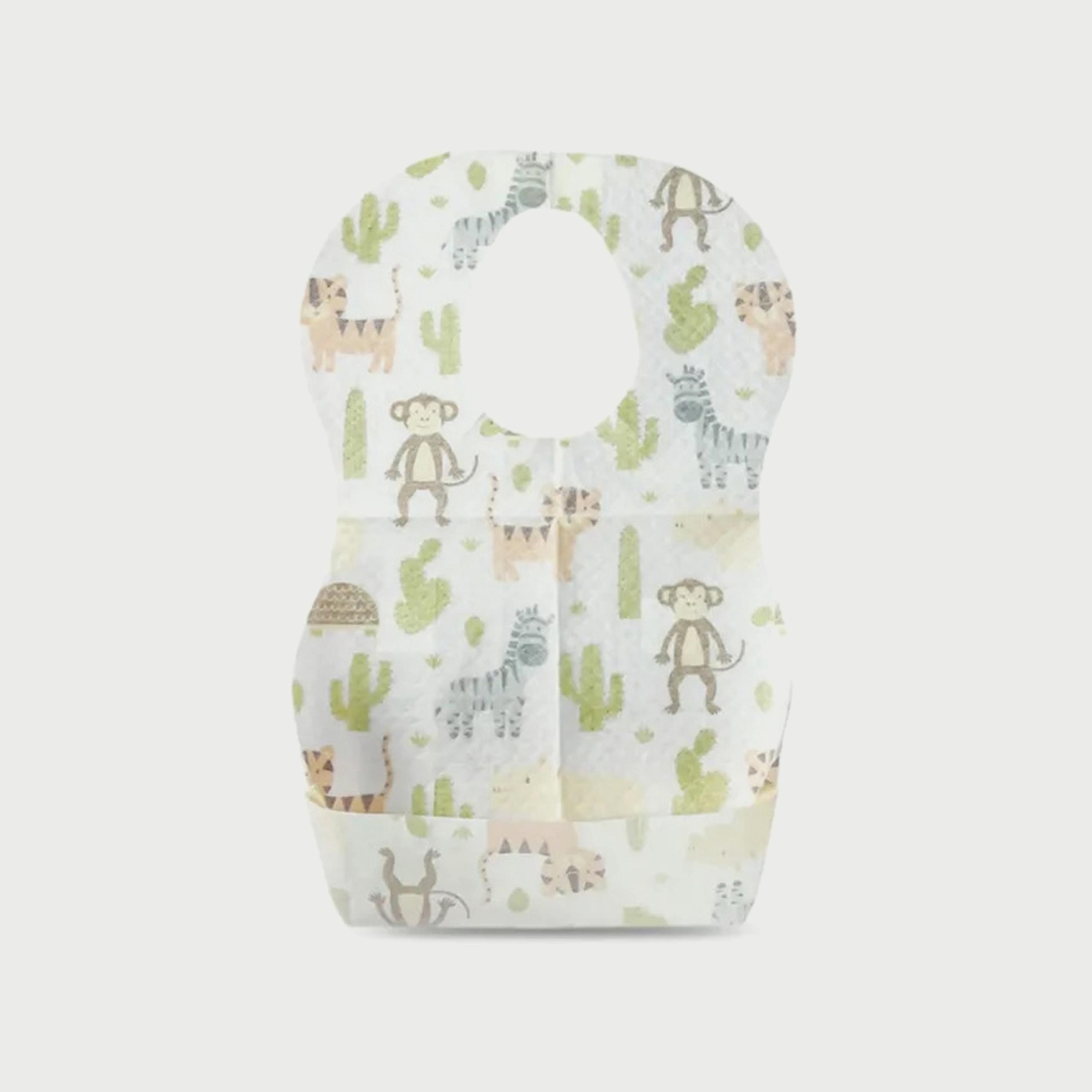 Star Babies 100-Piece Disposable Bibs, Animal Print-baby-feeding-bibs-image-3