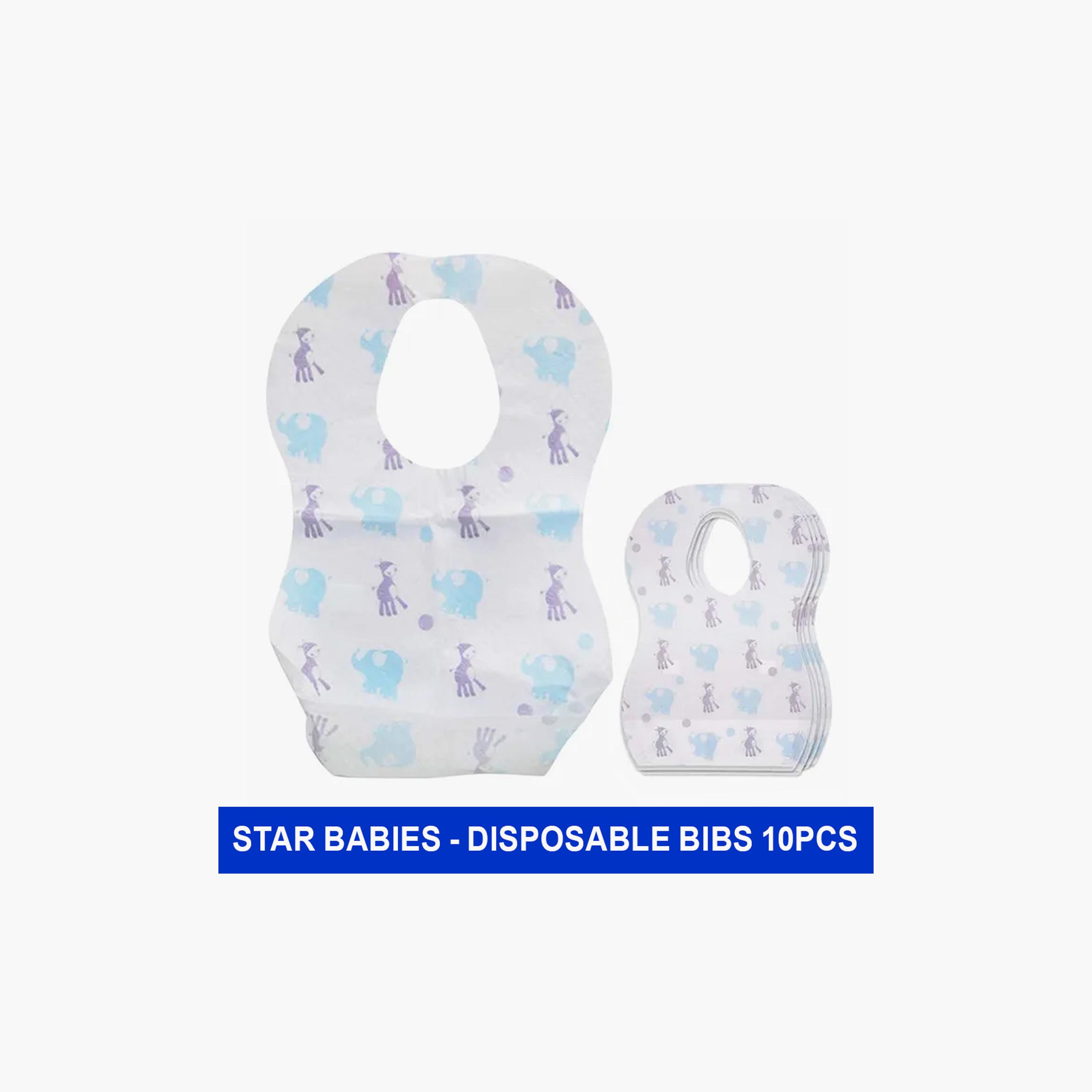 Star Babies 10-Piece Disposable Bibs, Elephants-baby-feeding-bibs-image-2
