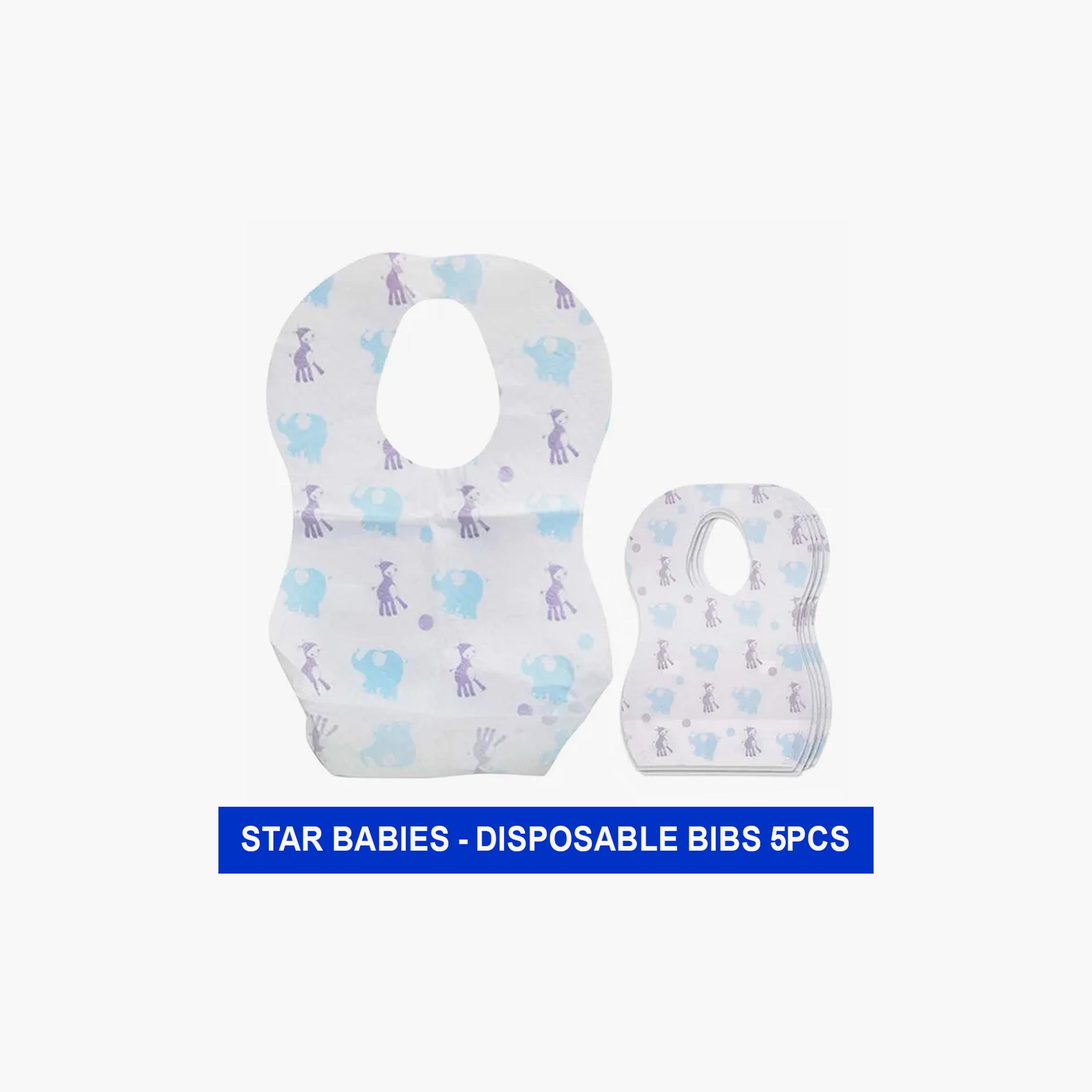Star Babies 5-Piece Disposable Bibs, Elephants-baby-feeding-bibs-image-2