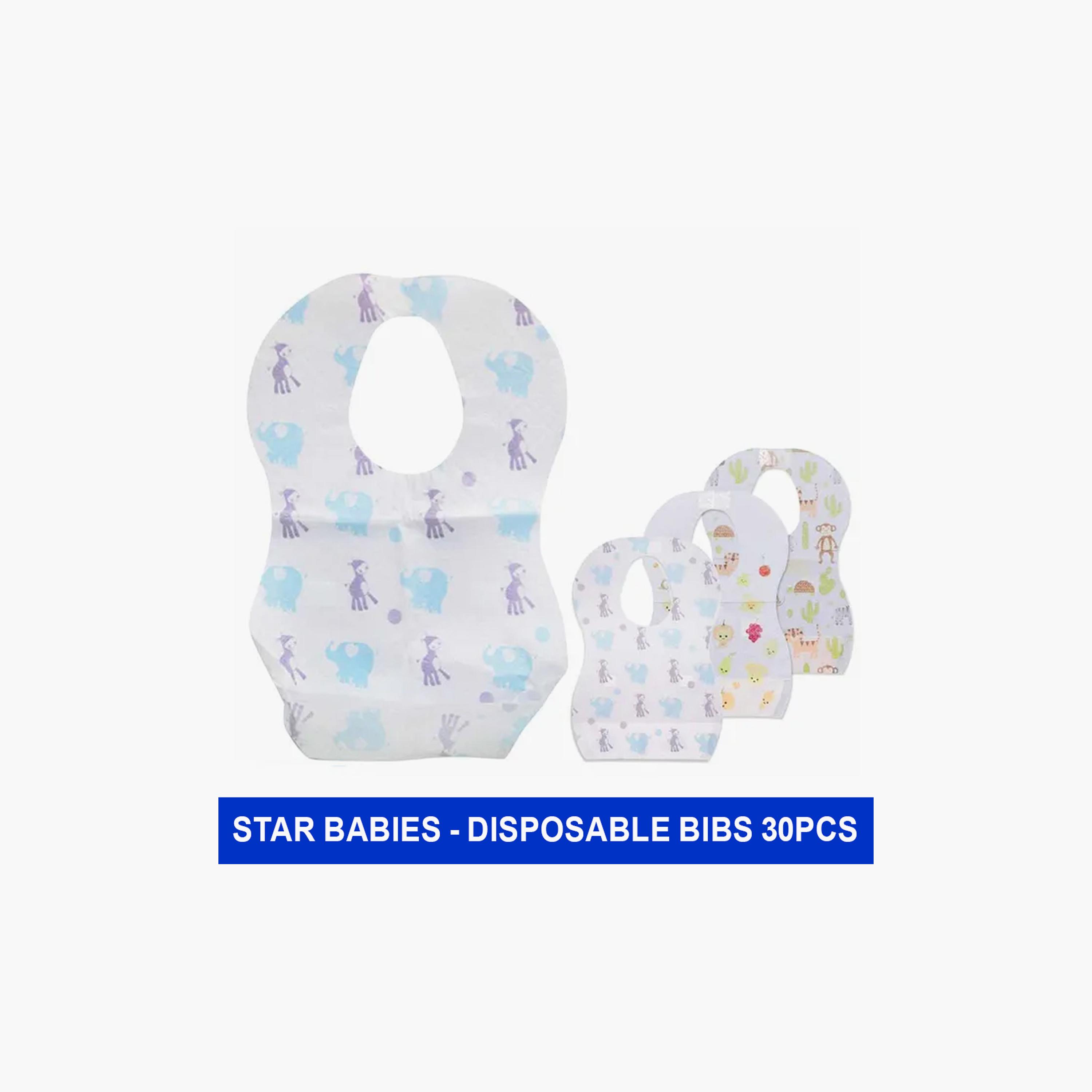 Star Babies 30-Piece Disposable Bibs, Mixed-baby-feeding-bibs-image-2