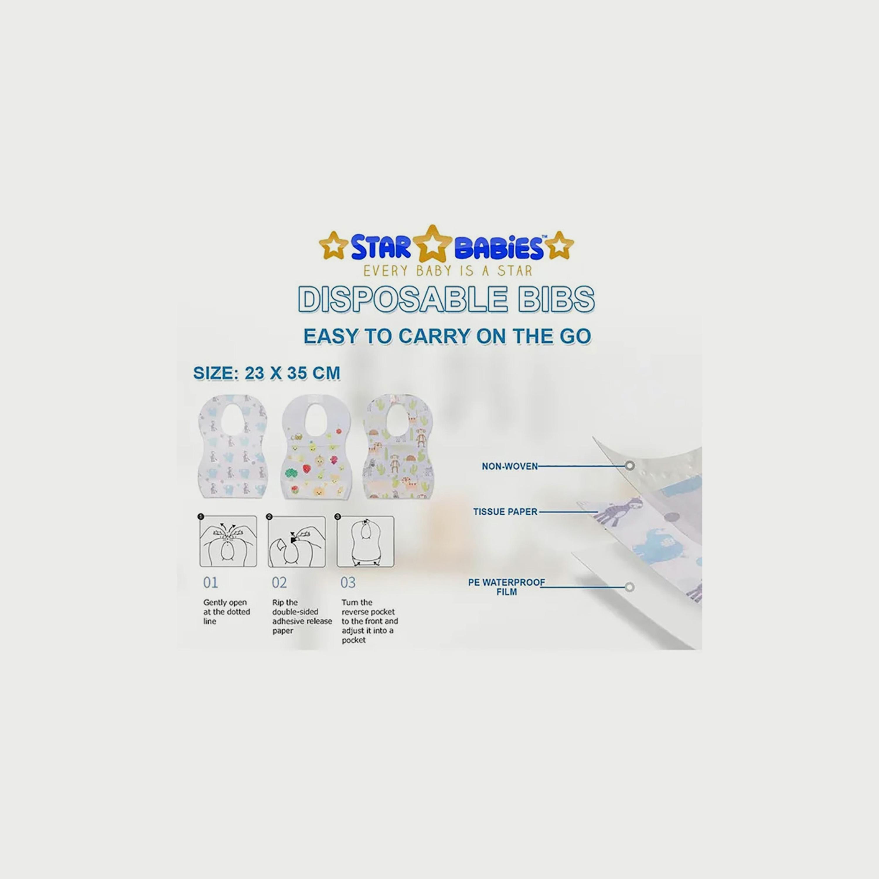 Star Babies 25-Piece Disposable Bibs, Mixed-baby-feeding-bibs-image-3