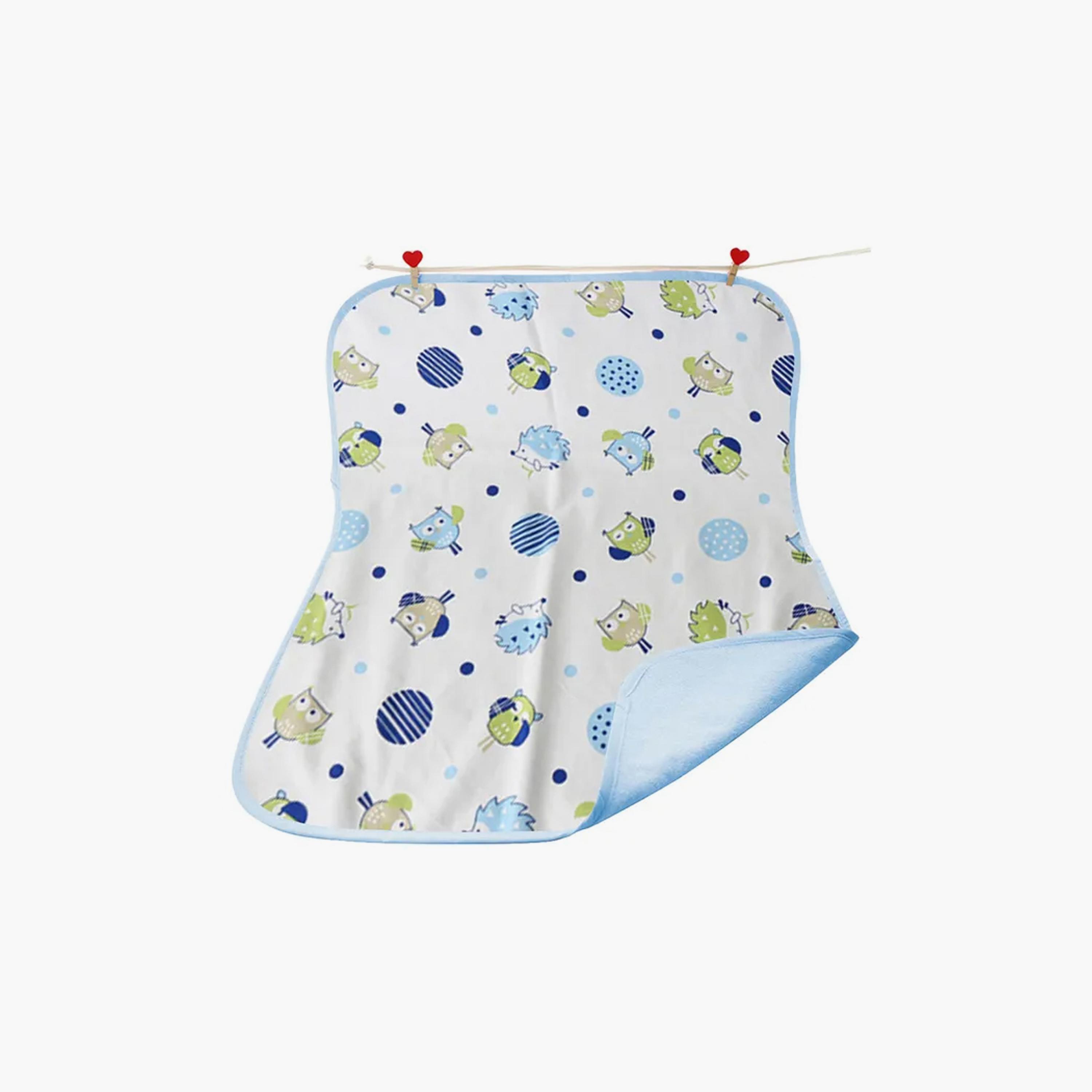 Star Babies Printed Reusable Changing Mat, Blue - 50 x 70 cm, Light Blue-baby-diapering-changingmats-image-1