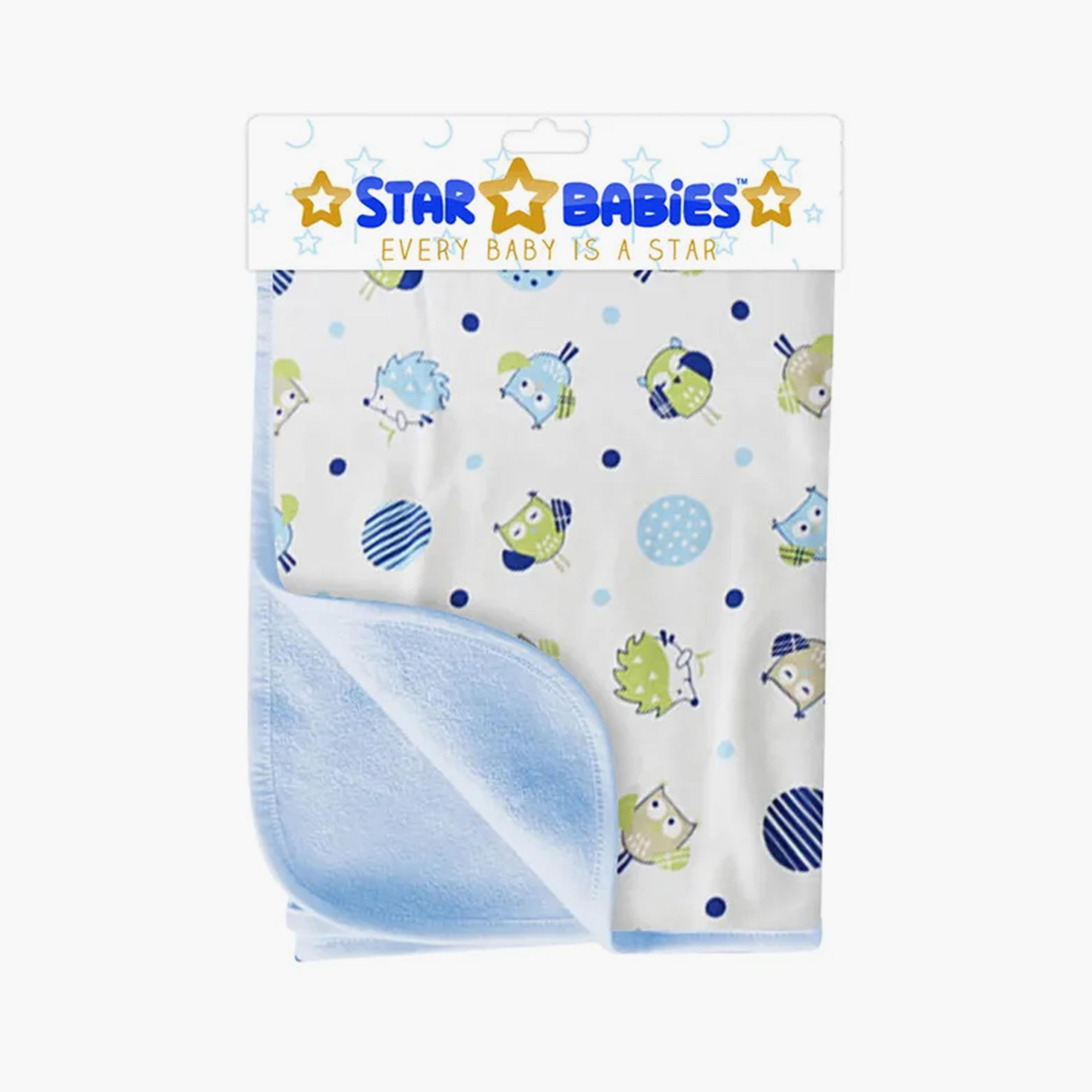 Star Babies Printed Reusable Changing Mat, Blue - 50 x 70 cm, Light Blue-baby-diapering-changingmats-image-2