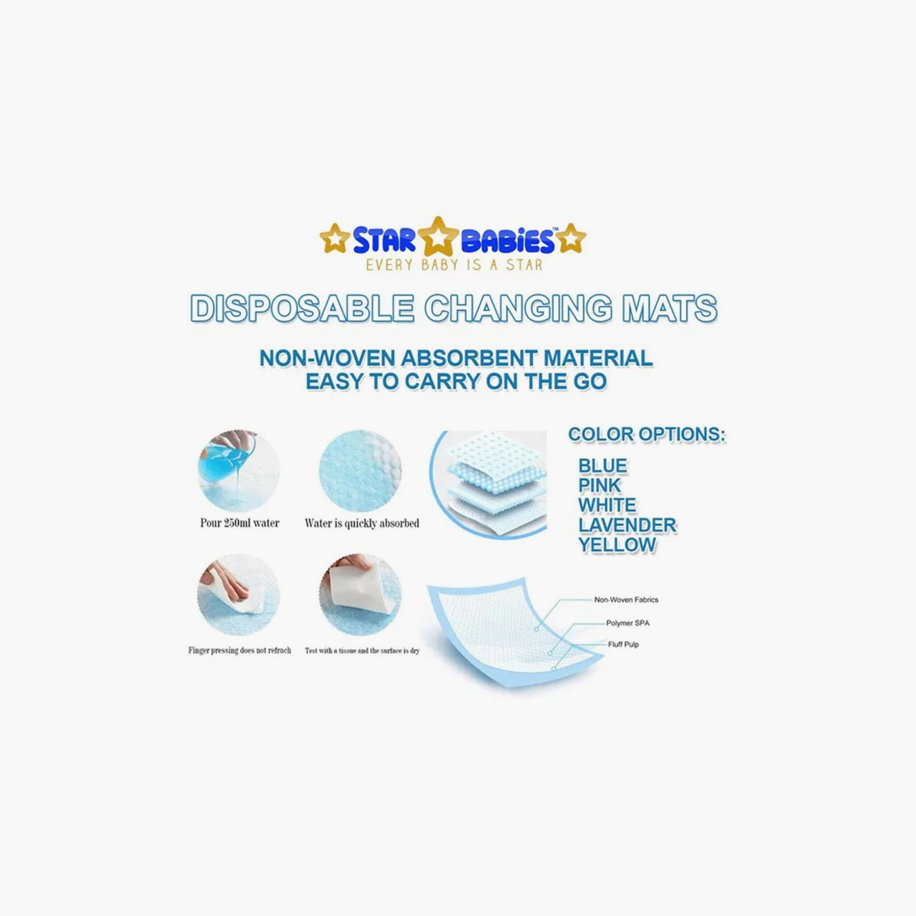 Star Babies 125-Piece Disposable Changing Mats - 45 x 60 cm-baby-diapering-changingmats-image-5