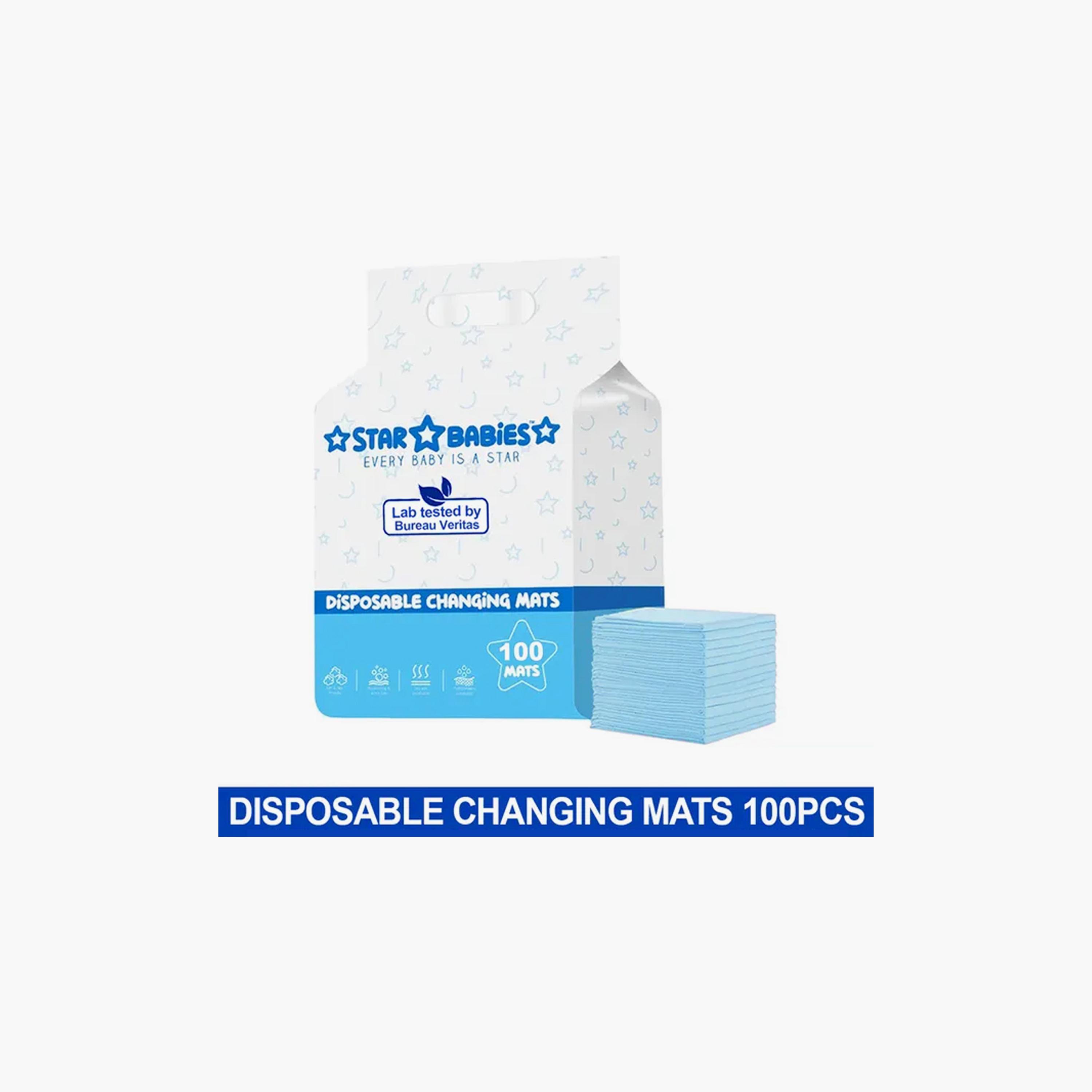 Star Babies 100-Piece Disposable Changing Mats - 45 x 60 cm-baby-diapering-changingmats-image-3