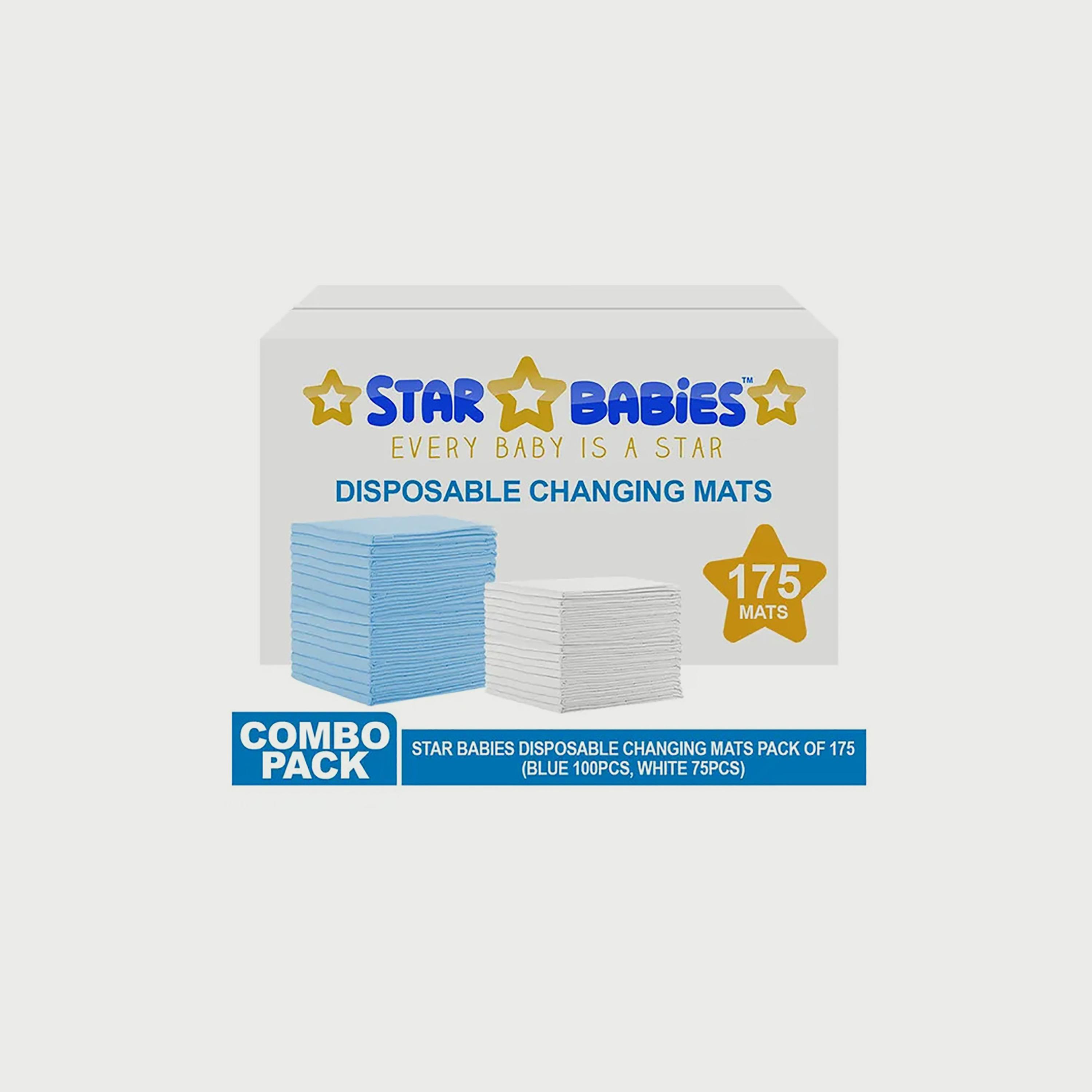 Star Babies 175-Piece Disposable Changing Mats - 45 x 60 cm-baby-diapering-changingmats-image-2