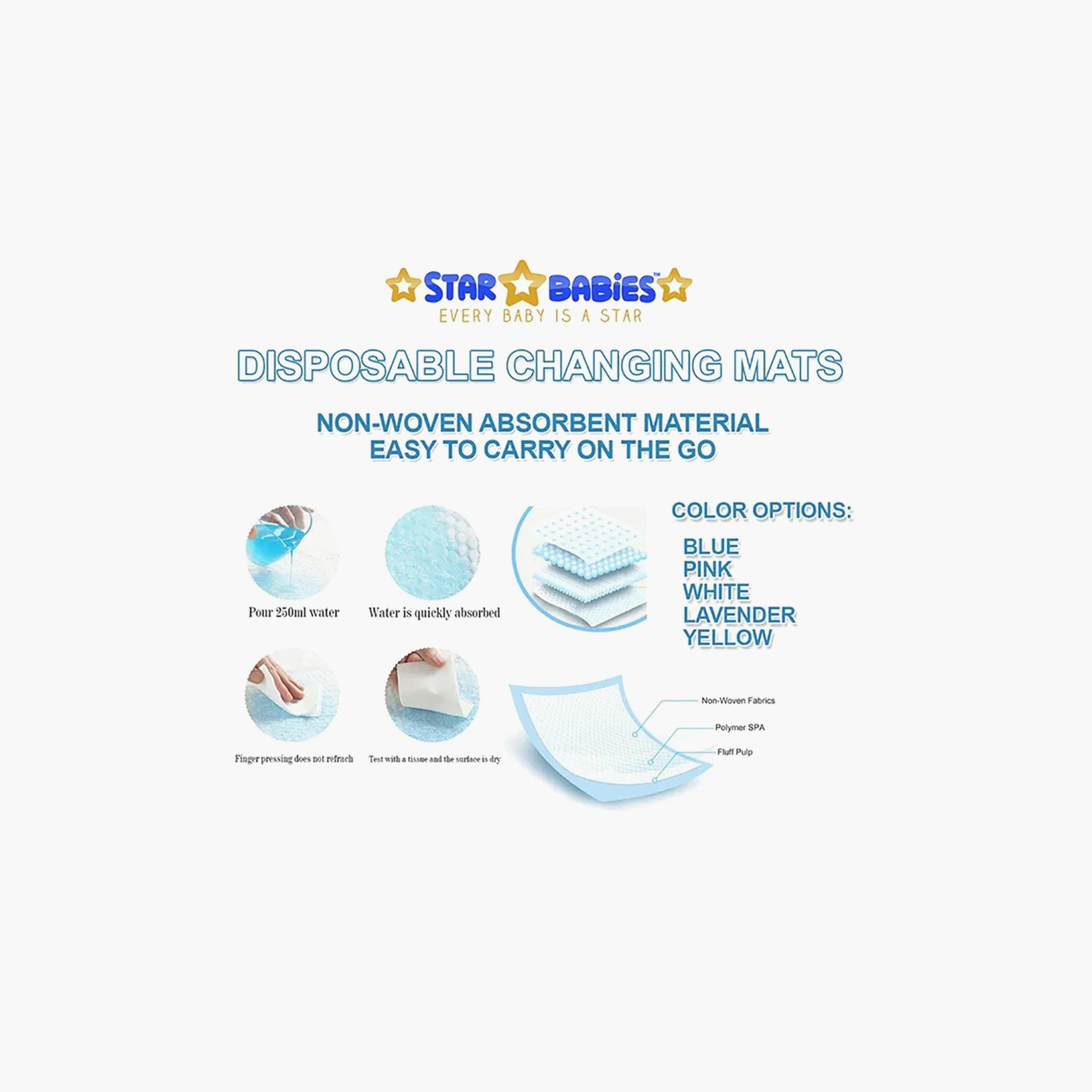 Star Babies 40-Piece Disposable Changing Mats - 45 x 60 cm-baby-diapering-changingmats-image-5