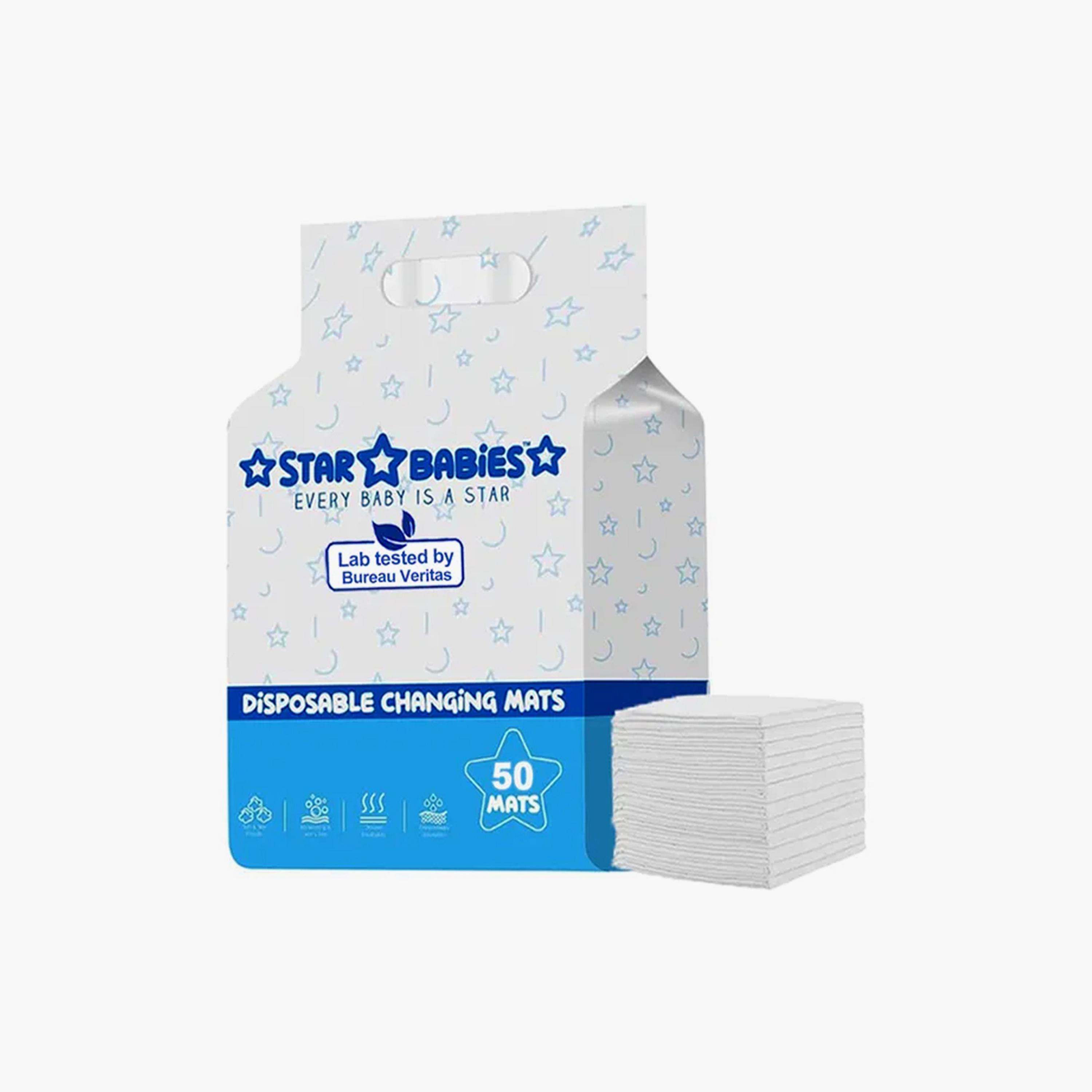 Star Babies 50-Piece Disposable Changing Mats - 45 x 60 cm-baby-diapering-changingmats-image-2
