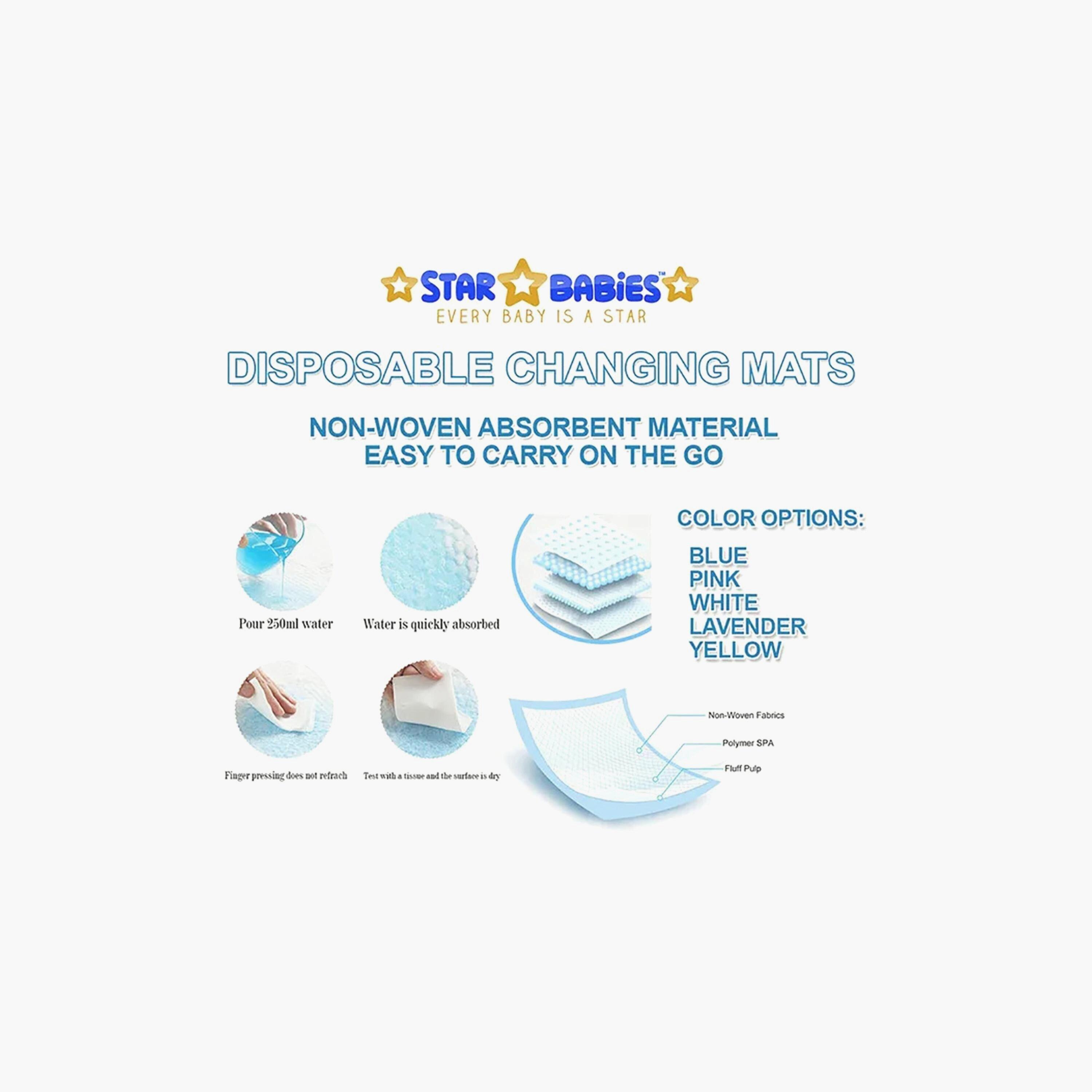 Star Babies 20-Piece Disposable Changing Mats - 45 x 60 cm-baby-diapering-changingmats-image-5