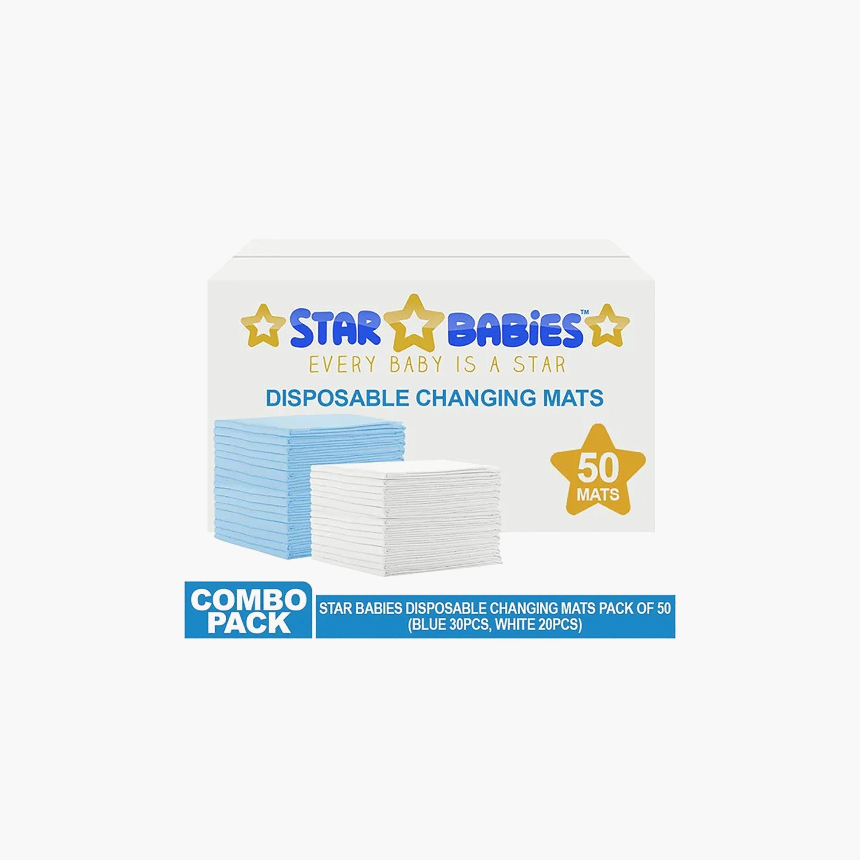 Star Babies 50-Piece Disposable Changing Mats - 45 x 60 cm-baby-diapering-changingmats-image-3