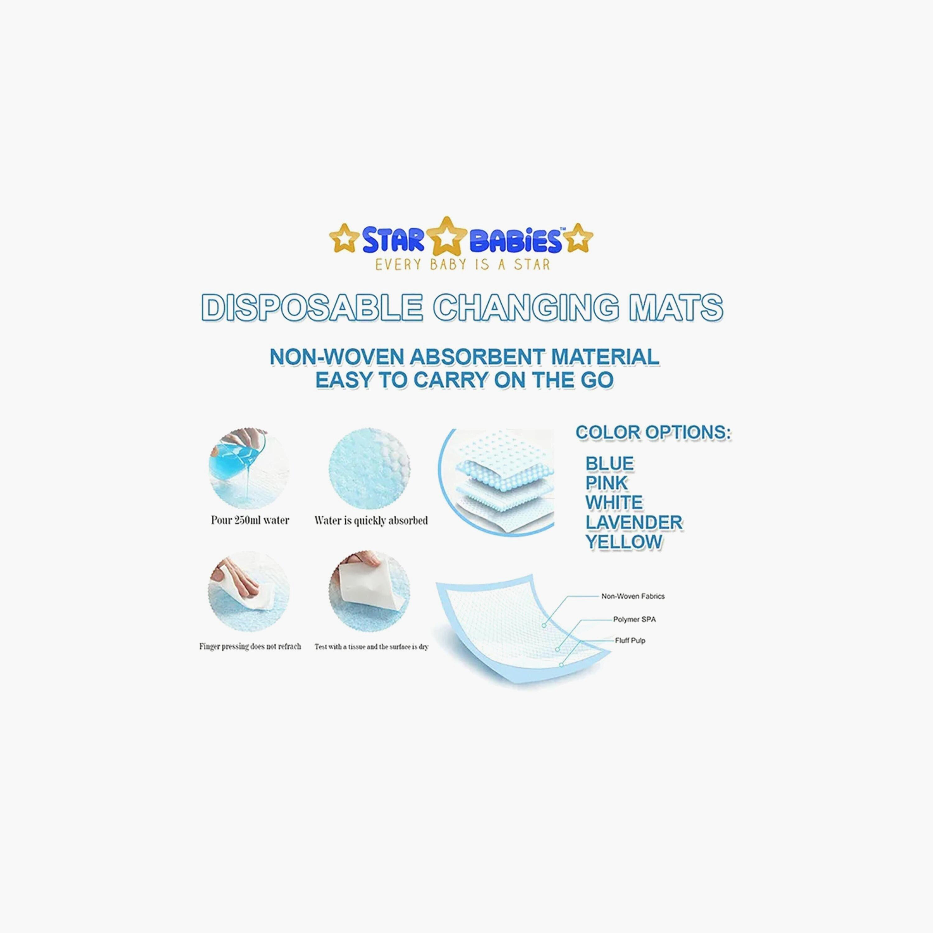 Star Babies 50-Piece Disposable Changing Mats - 45 x 60 cm-baby-diapering-changingmats-image-5