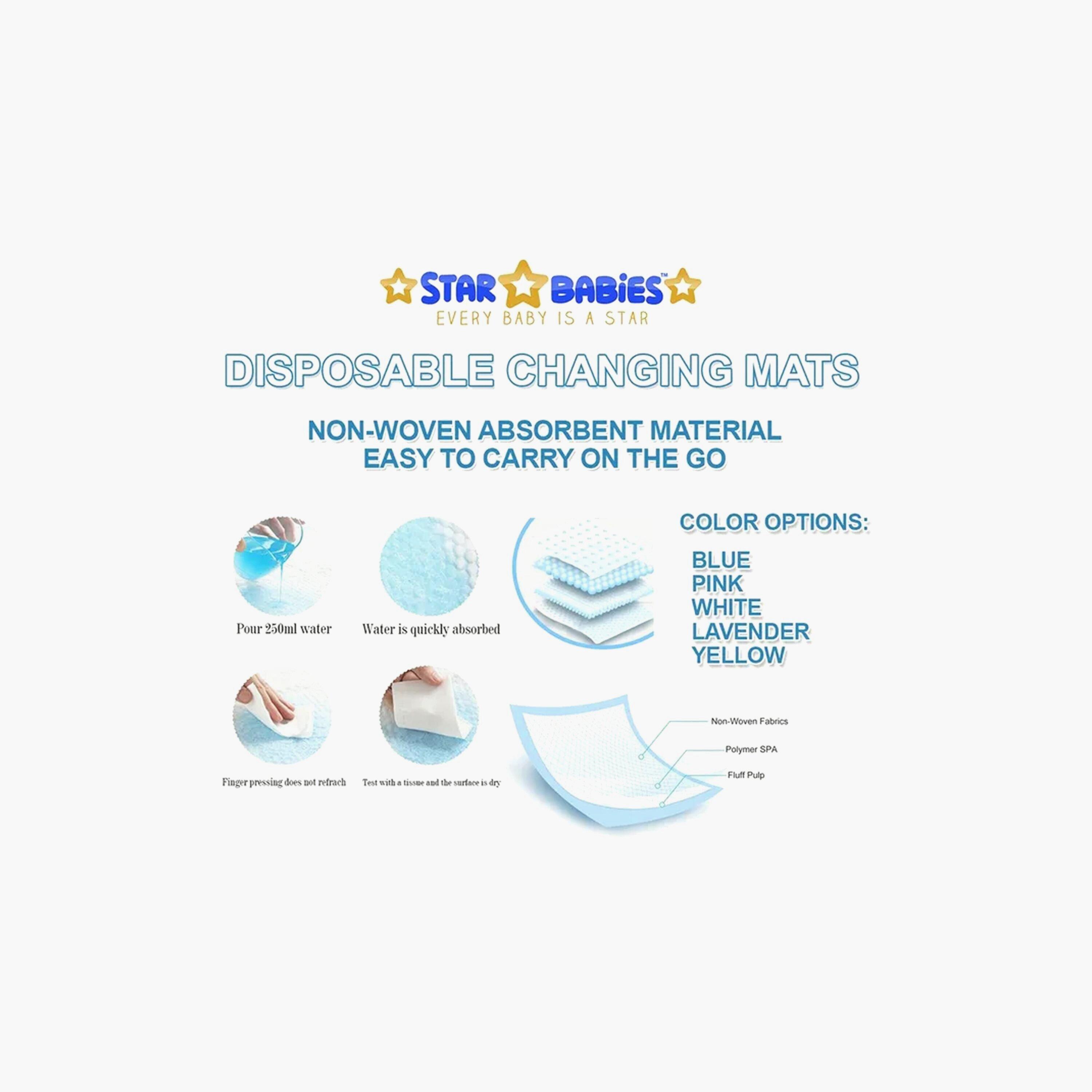 Star Babies 150-Piece Disposable Changing Mats - 45 x 60 cm-baby-diapering-changingmats-image-4