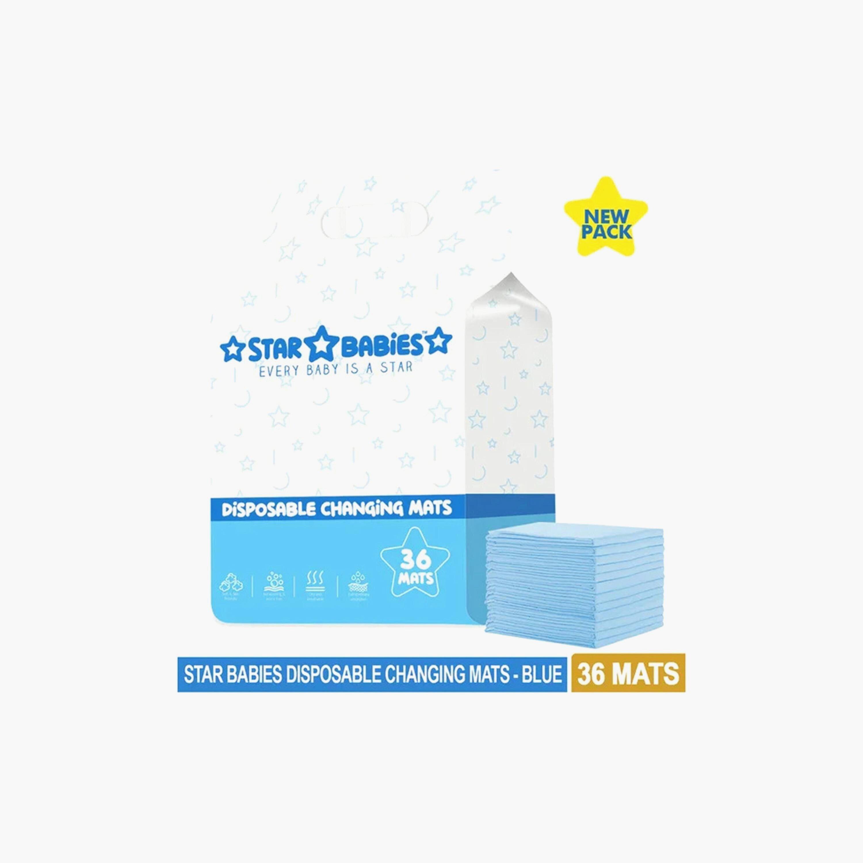 Star Babies 36-Piece Disposable Changing Mats - 45 x 60 cm- Blue-baby-diapering-changingmats-image-6