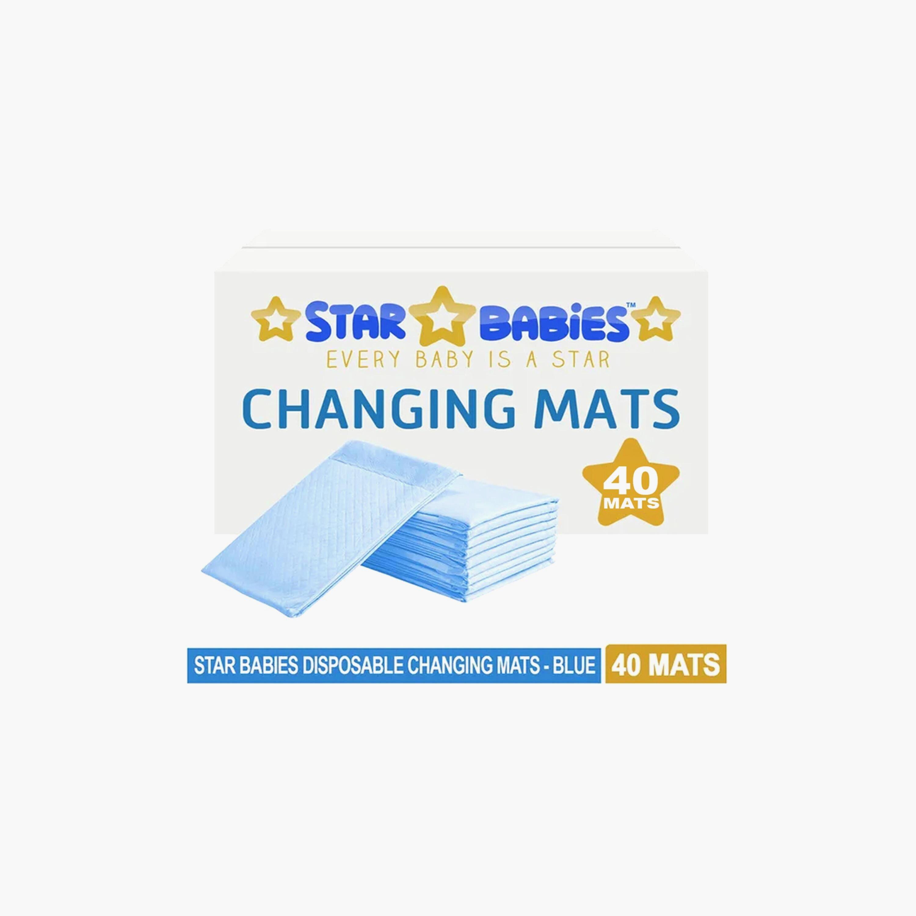 Star Babies 40-Piece Disposable Changing Mats - 45 x 60 cm- Blue-baby-diapering-changingmats-image-3