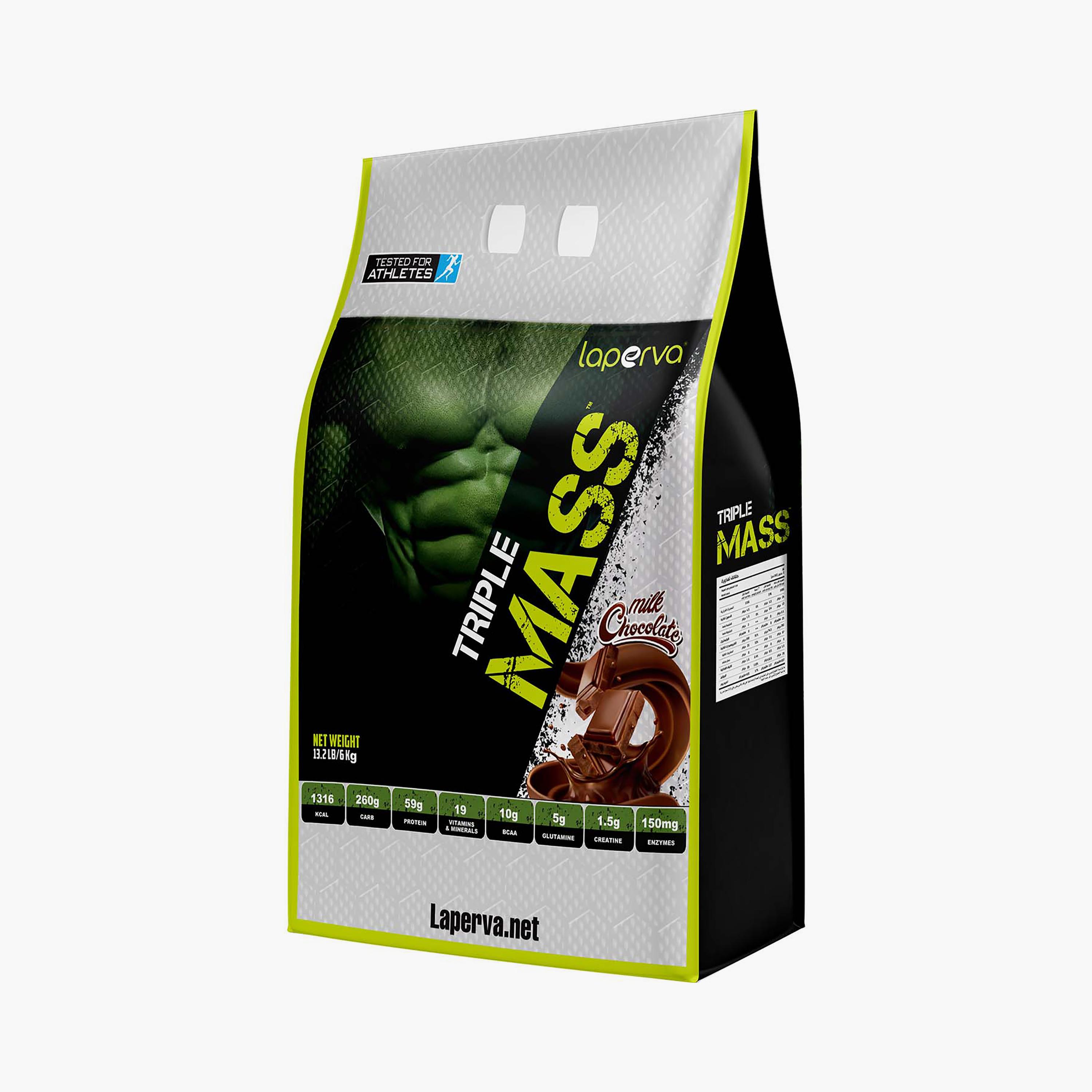 عبوة كومبو من لابيرفا - تريبل ماس 13LB شوكولاتة بالحليب ، قوة ثلاثية ، ثلاثي الأحماض الأمينية المتشعبة ، فيتامين سي-sports-nutrition-proteins-image-2