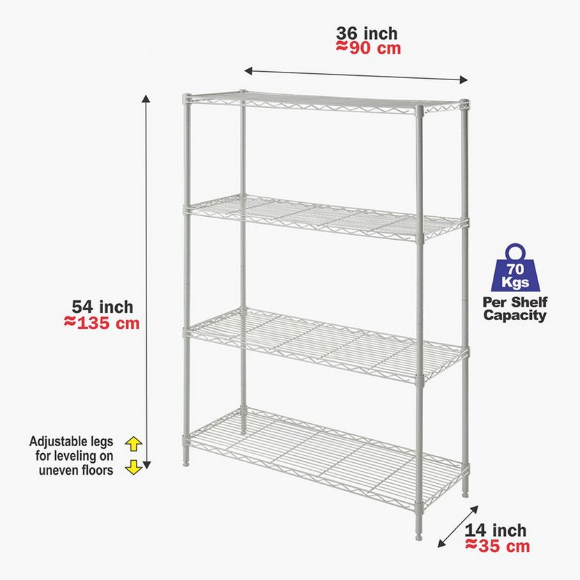 Shop CamelTough 4-Shelf Adjustable Wire Storage Rack | Home Centre UAE