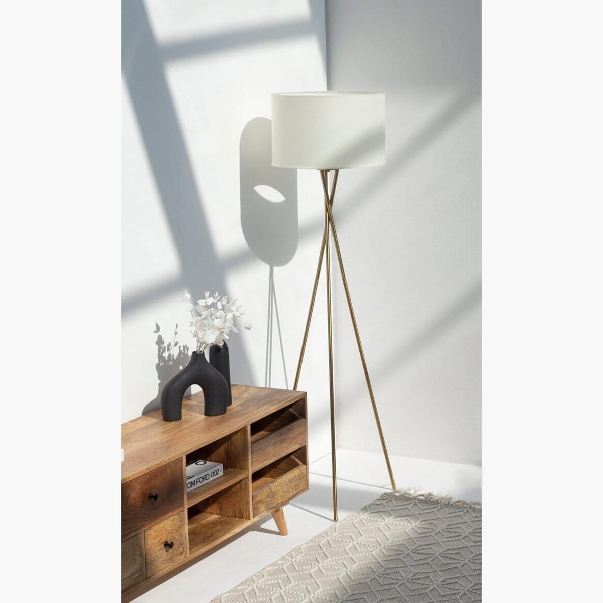 HomeKode Mid-Century Metal Tripod Floor Lamp - 160 cm
