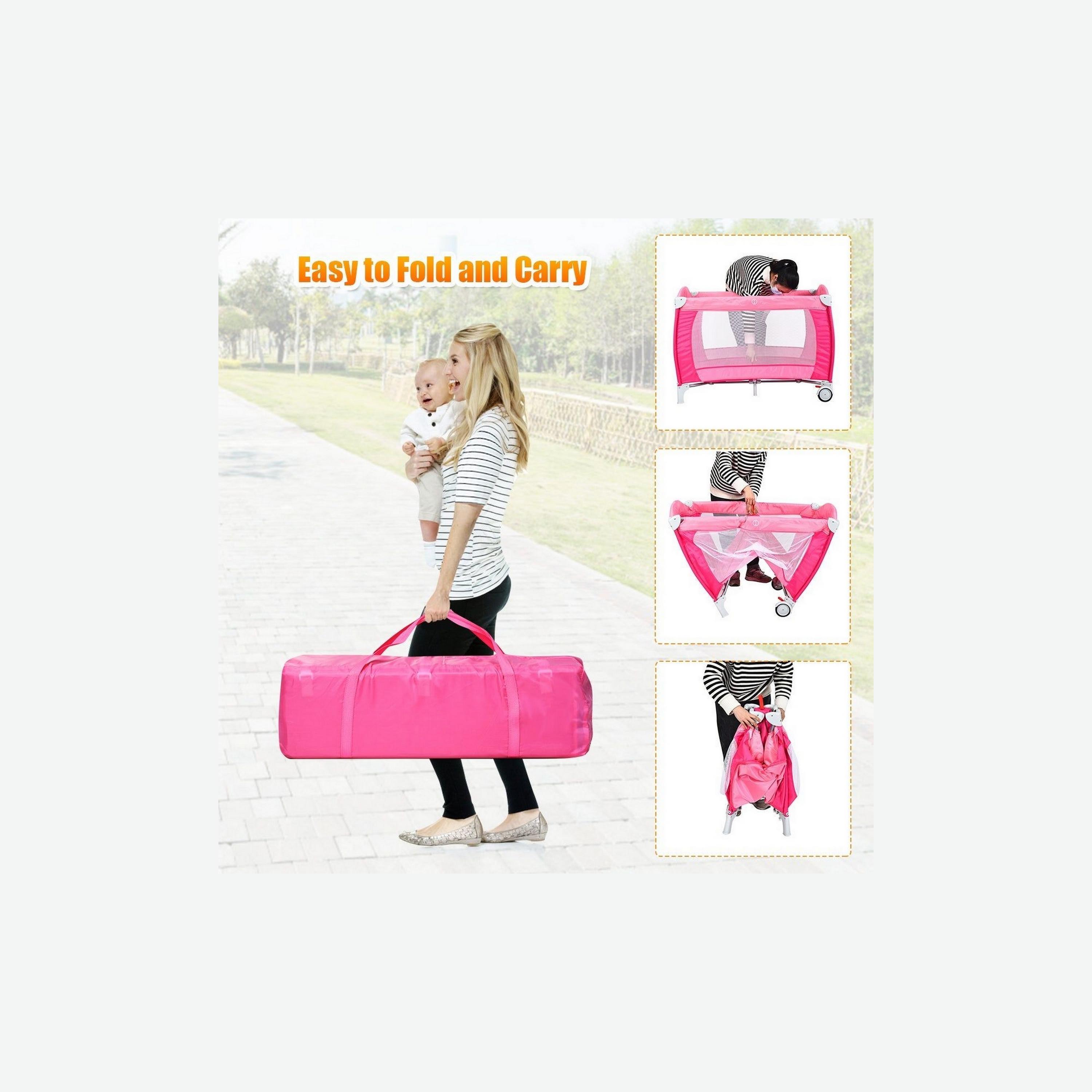 Babylove Playpen & Bassinet With Mosquito Net-baby-nursery-furniture-cribsandbeds-bassinets-image-2